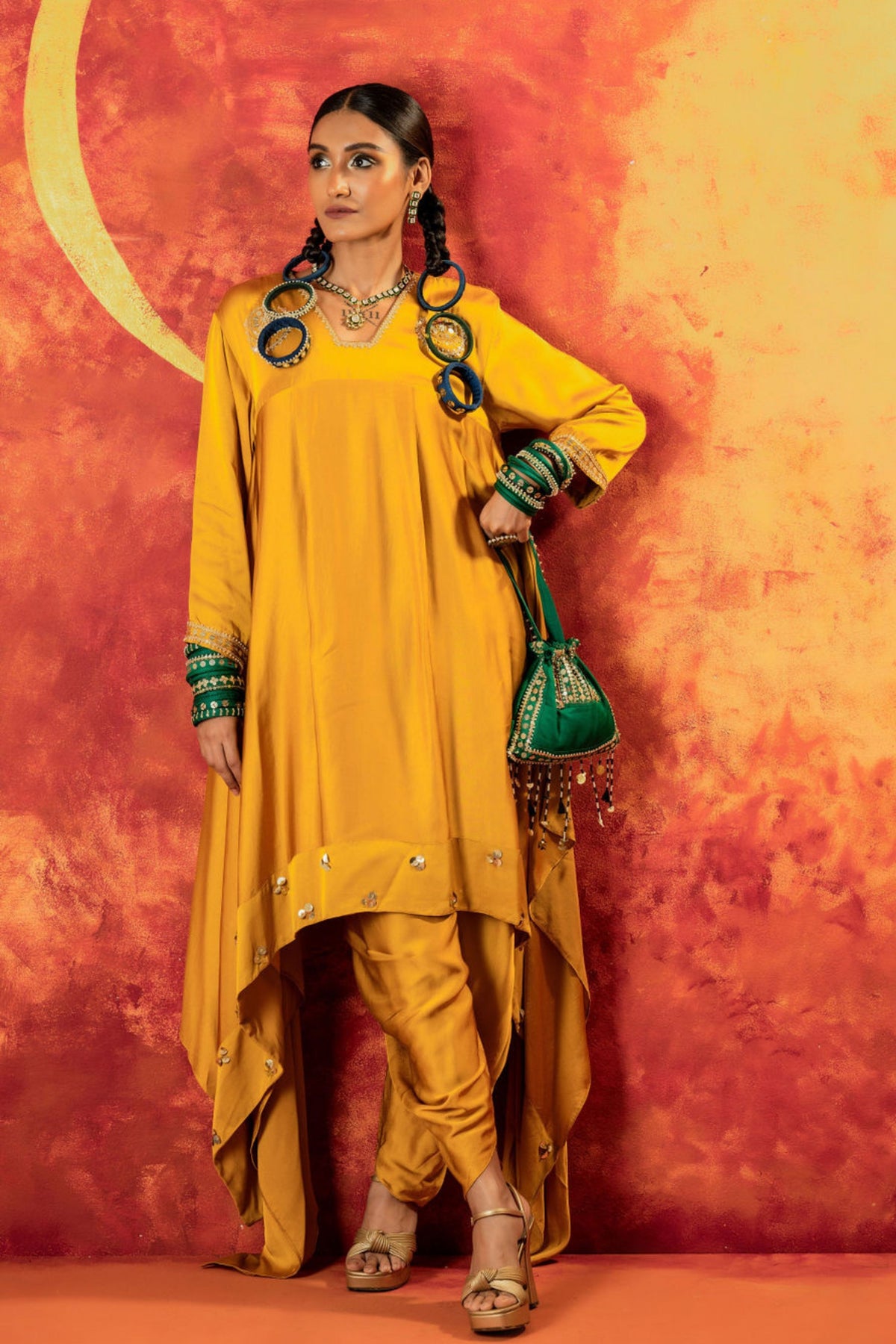 Mahi Mustard Tunic Set
