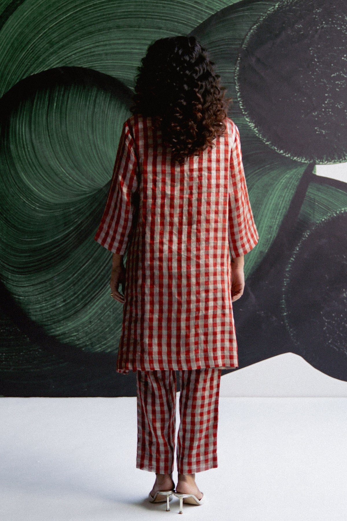 Red Check Tunic With Pants