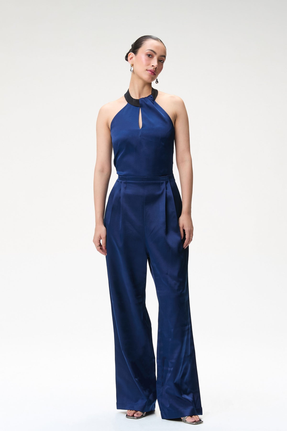 Midnight Blue Silk Jumpsuit