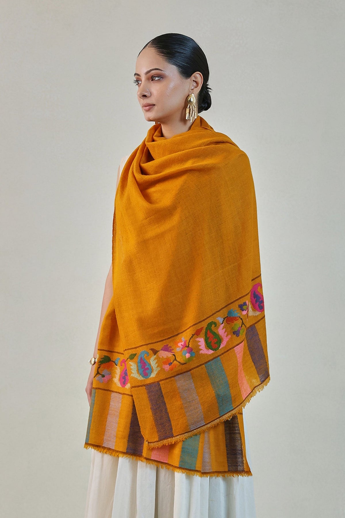 Kani Palla Mustard Stole