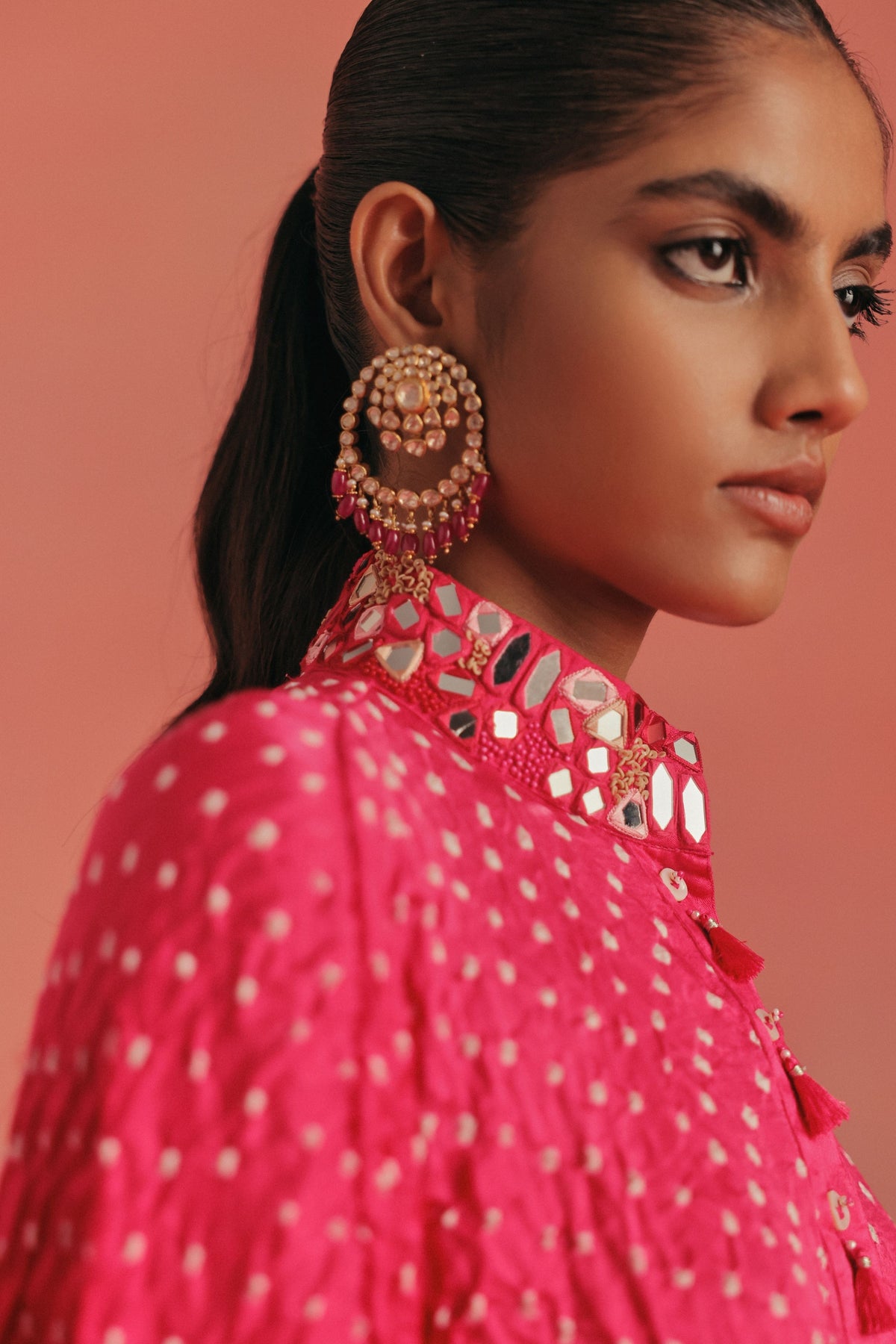 Rai Bandhani Tie Up Tunic Set