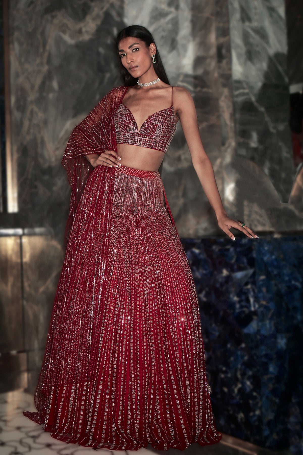 Metroid Bling Lehenga Set