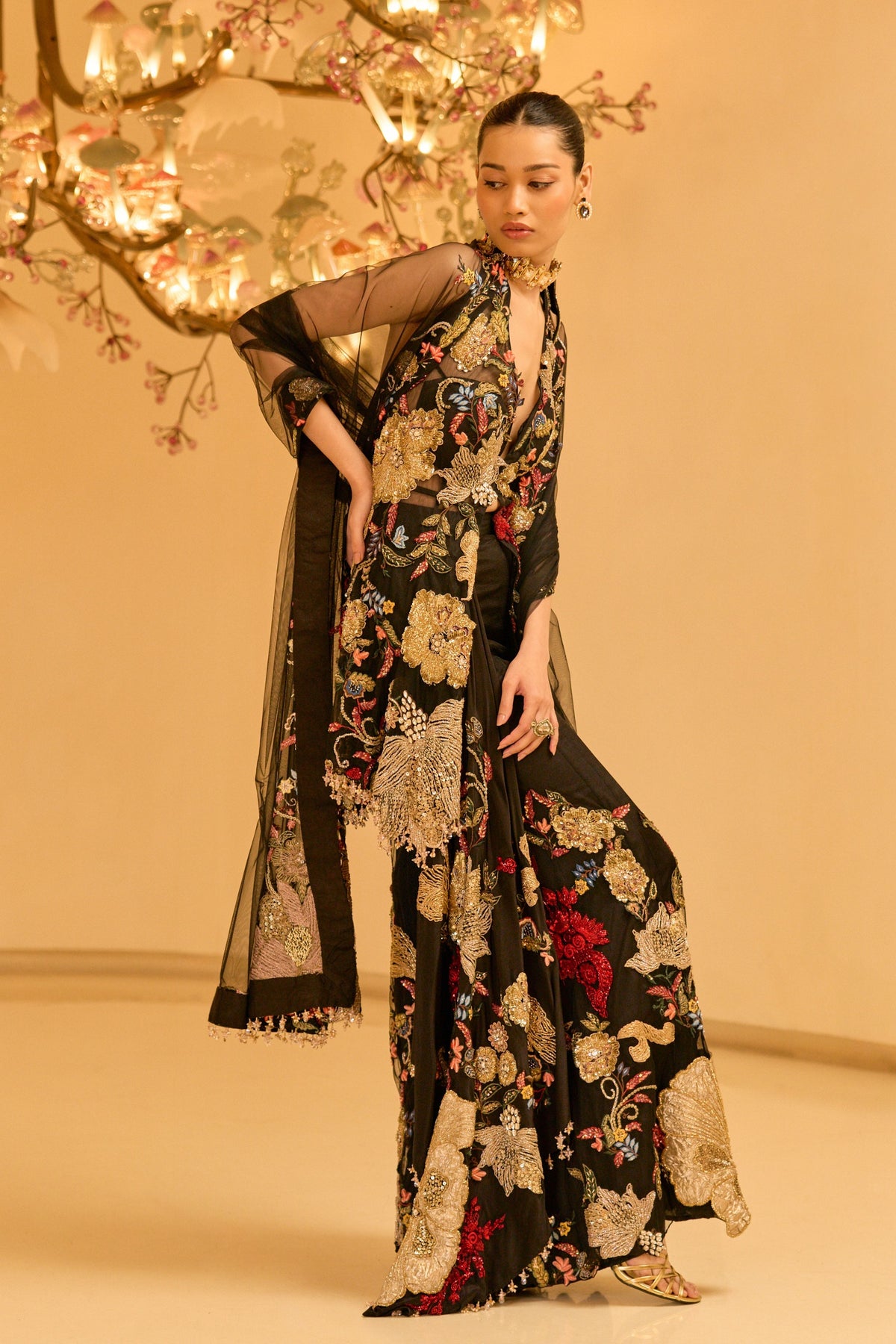 Noir Sharara Set