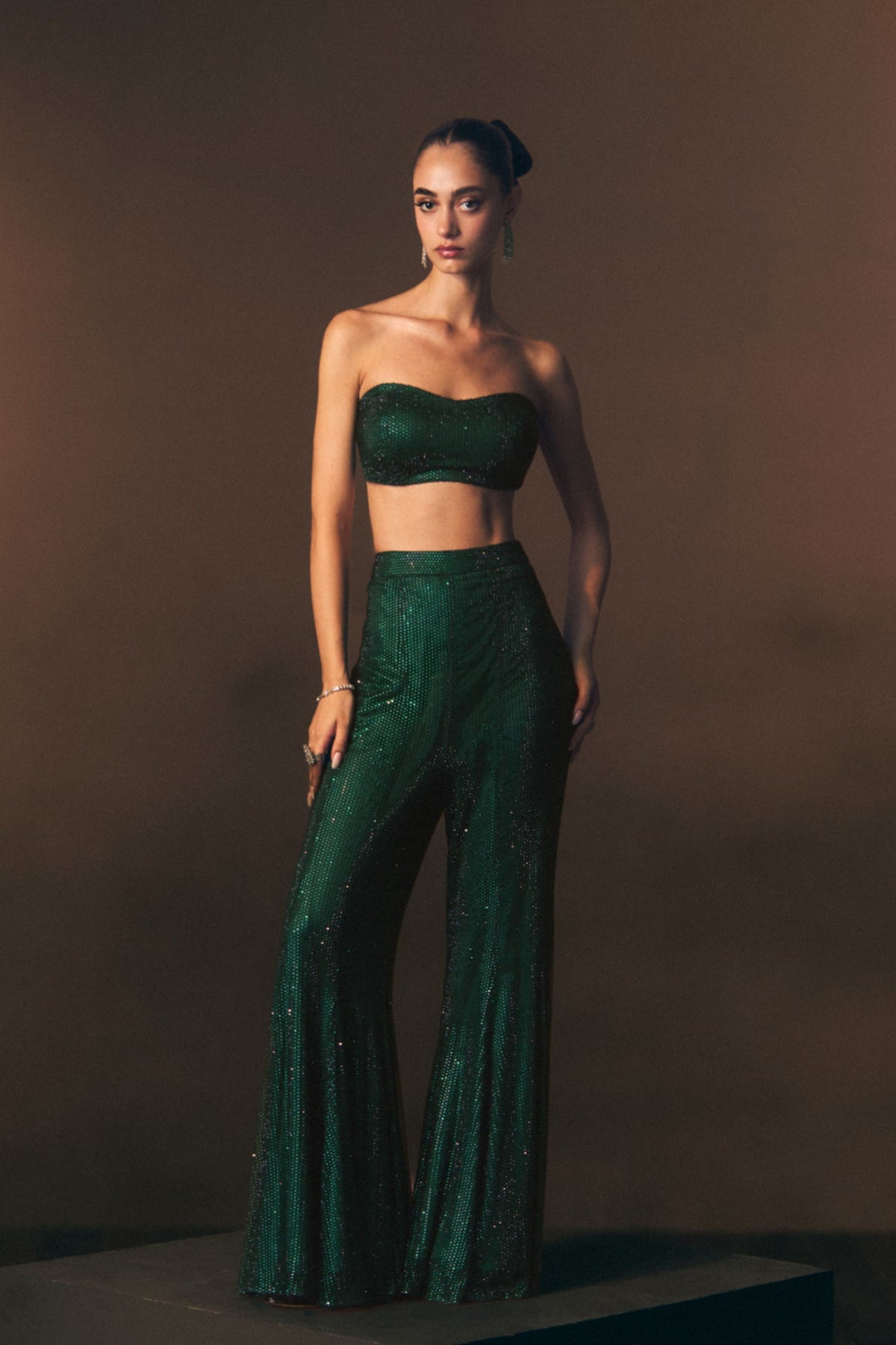 Verdant Flare Pants with Cape Set