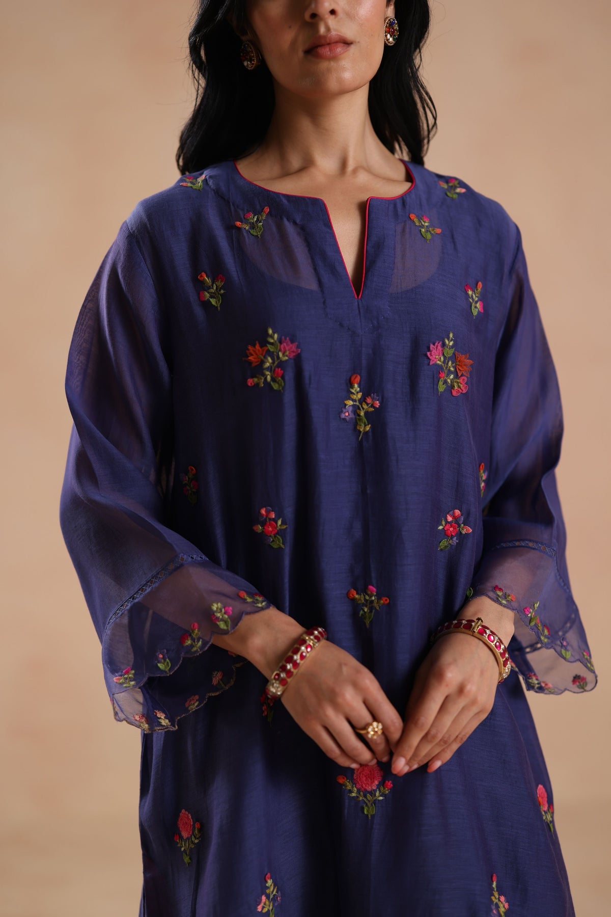 Raina Navy Blue Tunci Set