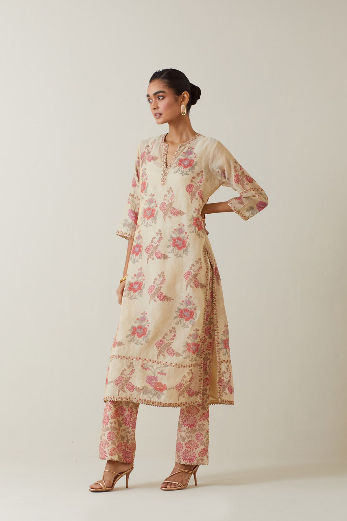 Tissue Chanderi Straight Kurta Set