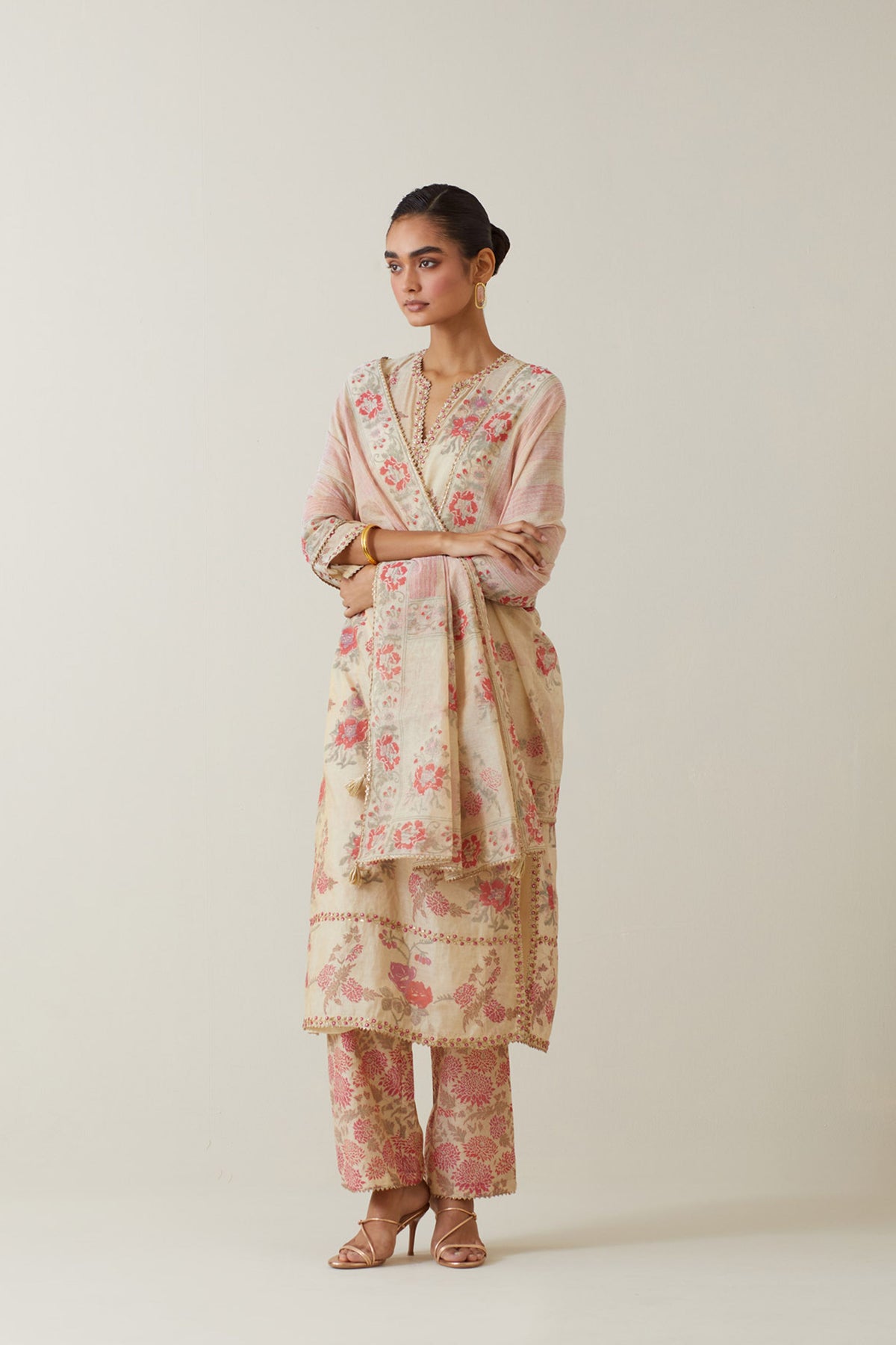 Tissue Chanderi Straight Kurta Set