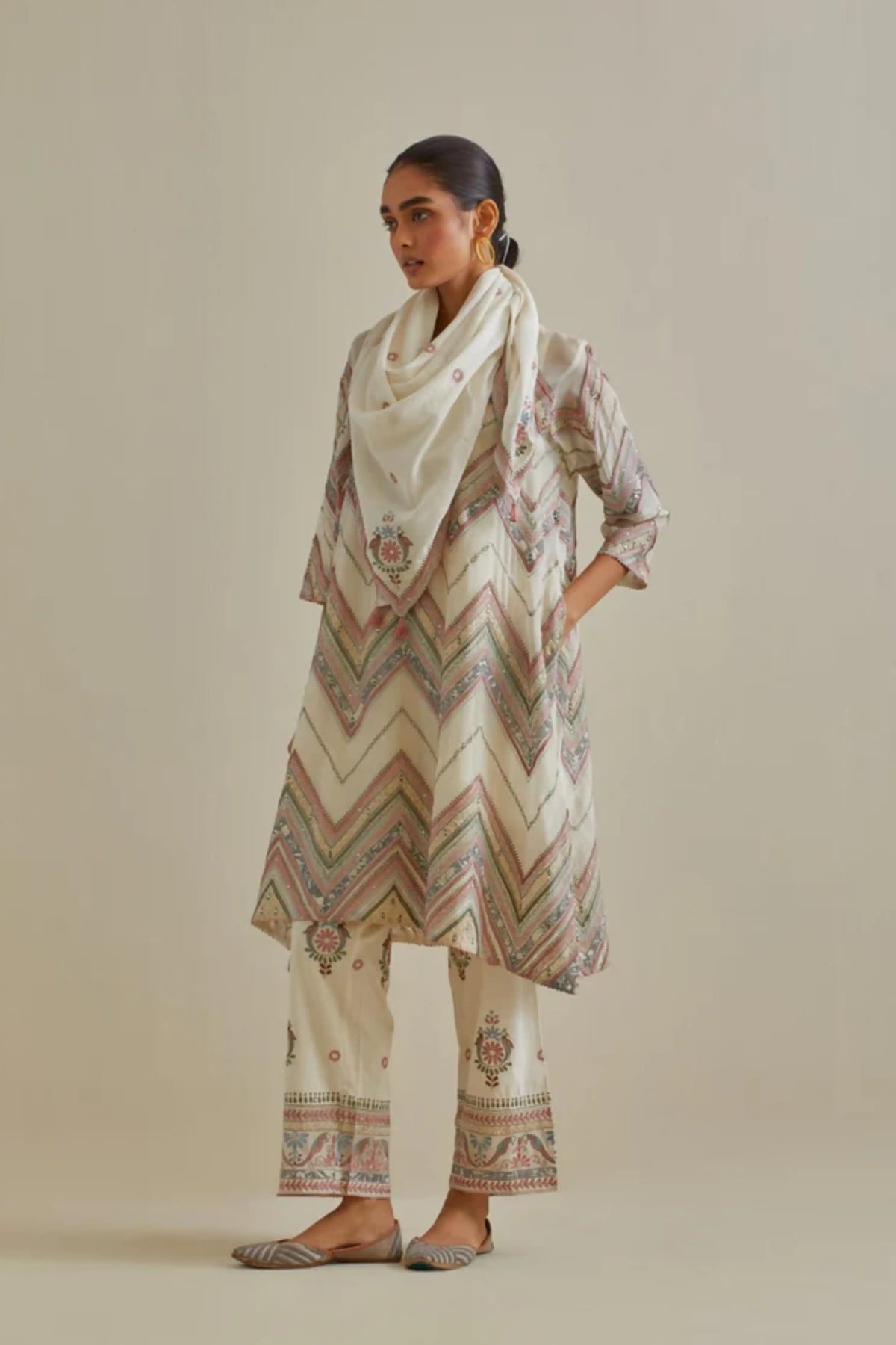 Pink  a -line Kurta Set
