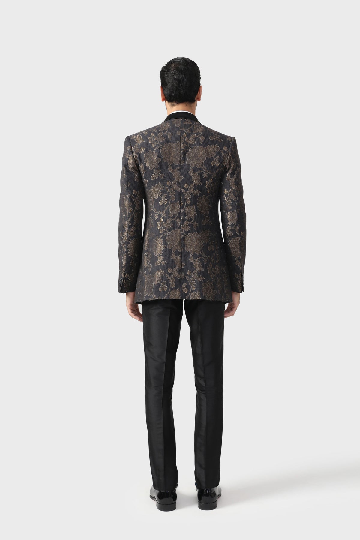 The Gold Foil Flora Tuxedo Jacket
