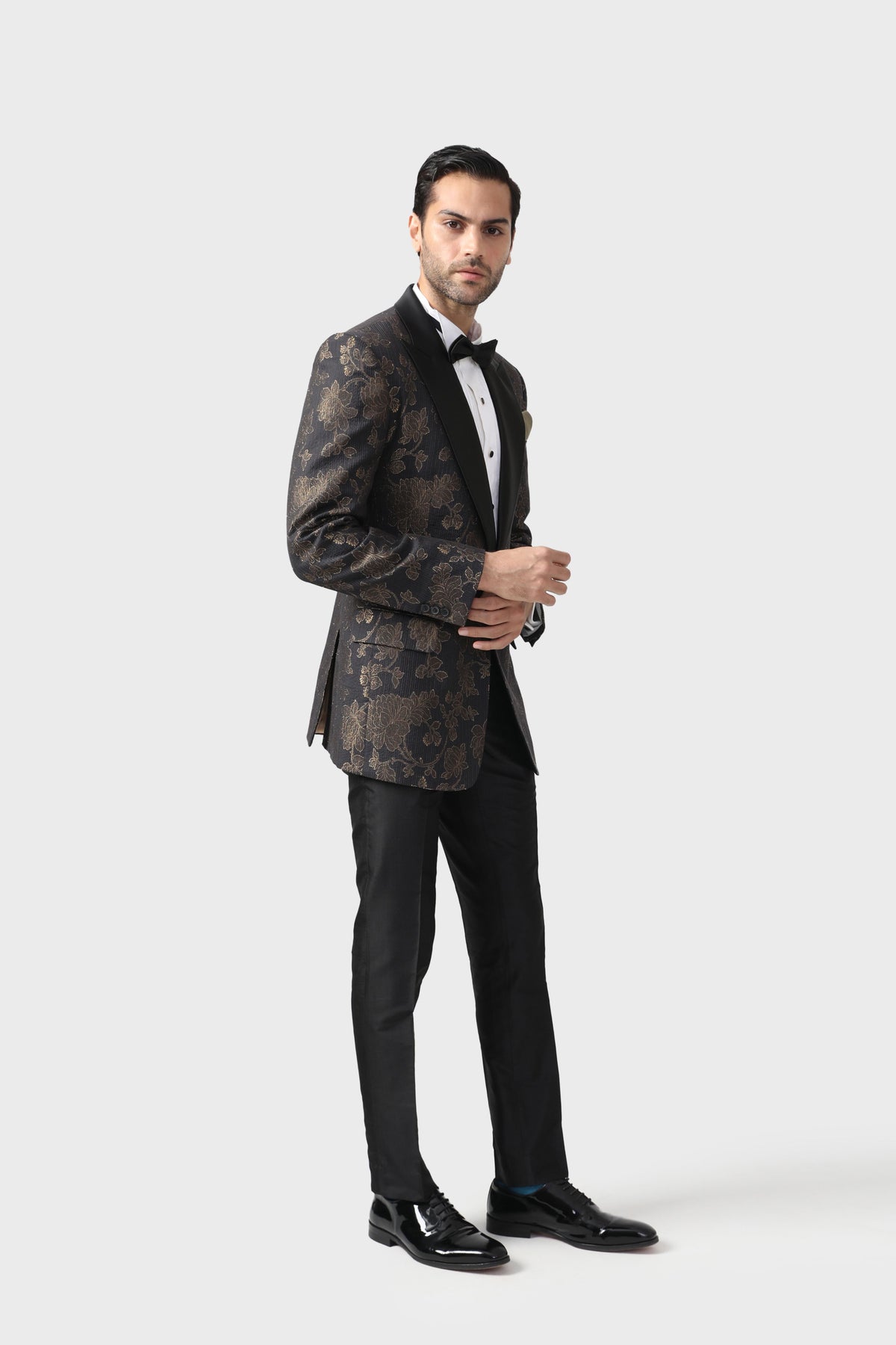 The Gold Foil Flora Tuxedo Jacket
