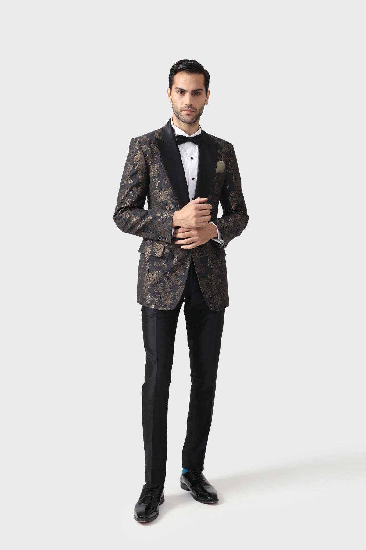 The Gold Foil Flora Tuxedo Jacket