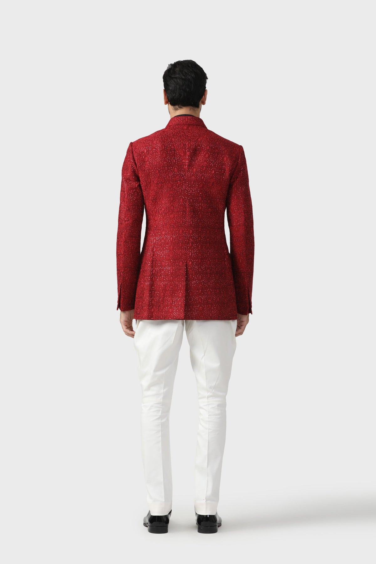 The Pompeiian Red Bandhgala Jacket