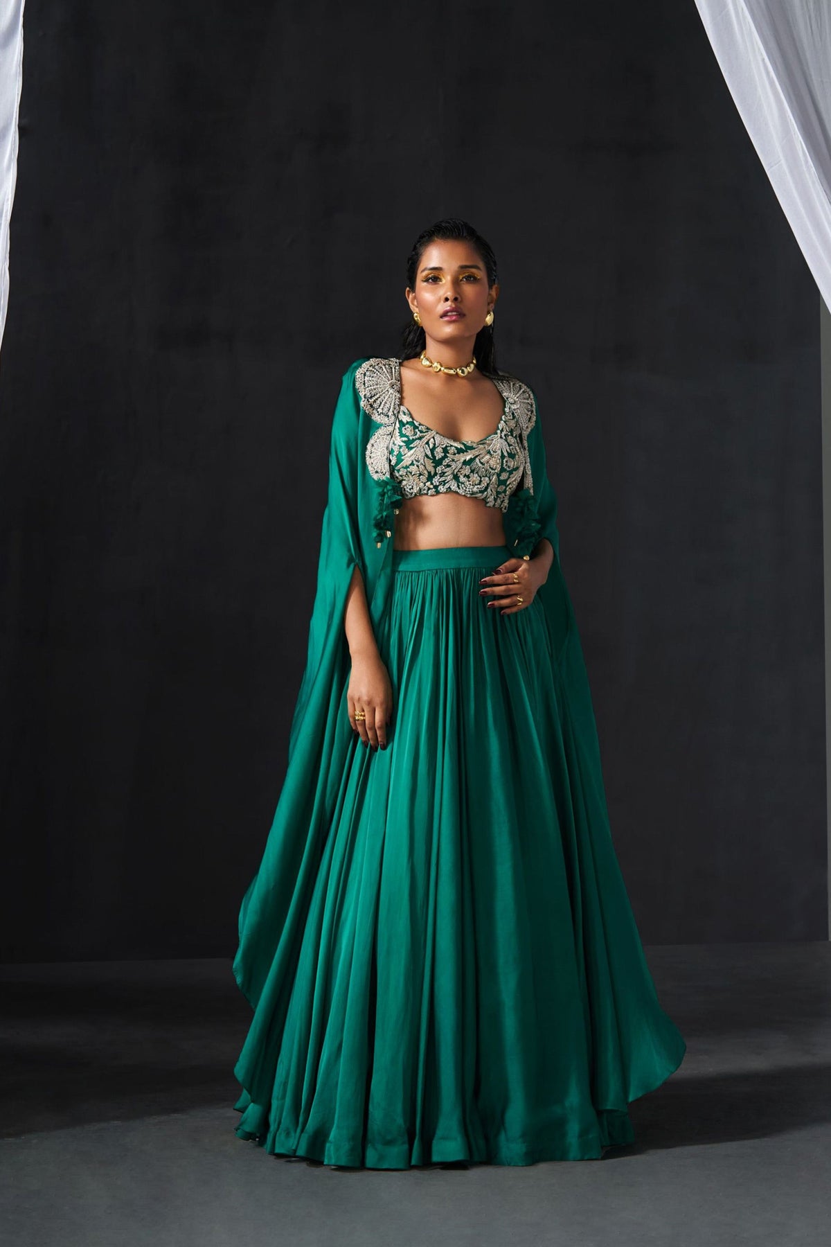 Teal Green Lehenga Set