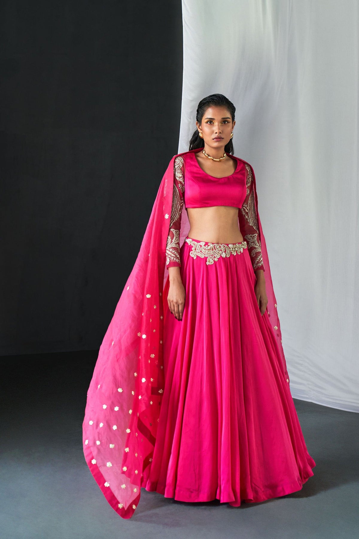 Fuschia Jaal Embroidered Lehenga Set