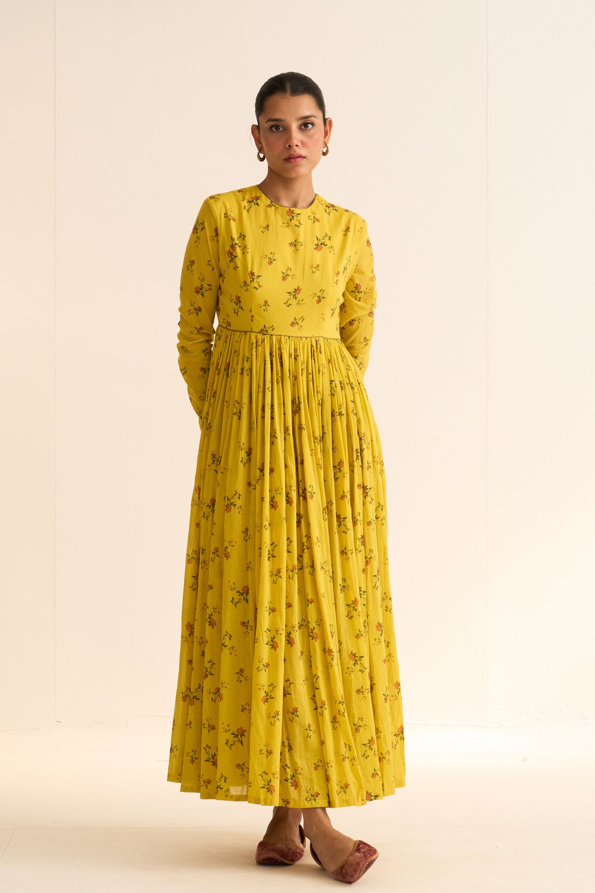 Chintz Yellow Ghoomar Anarkali
