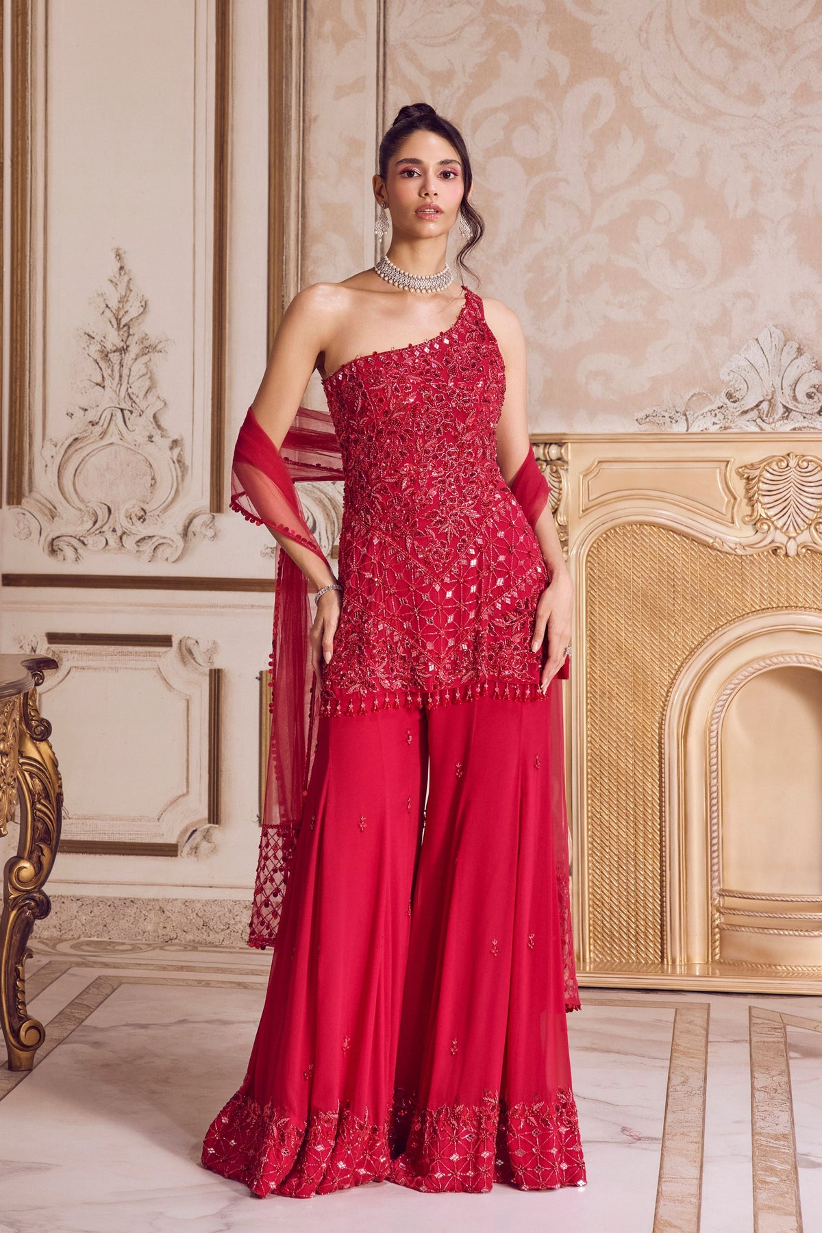 Magenta Short Kurta Set