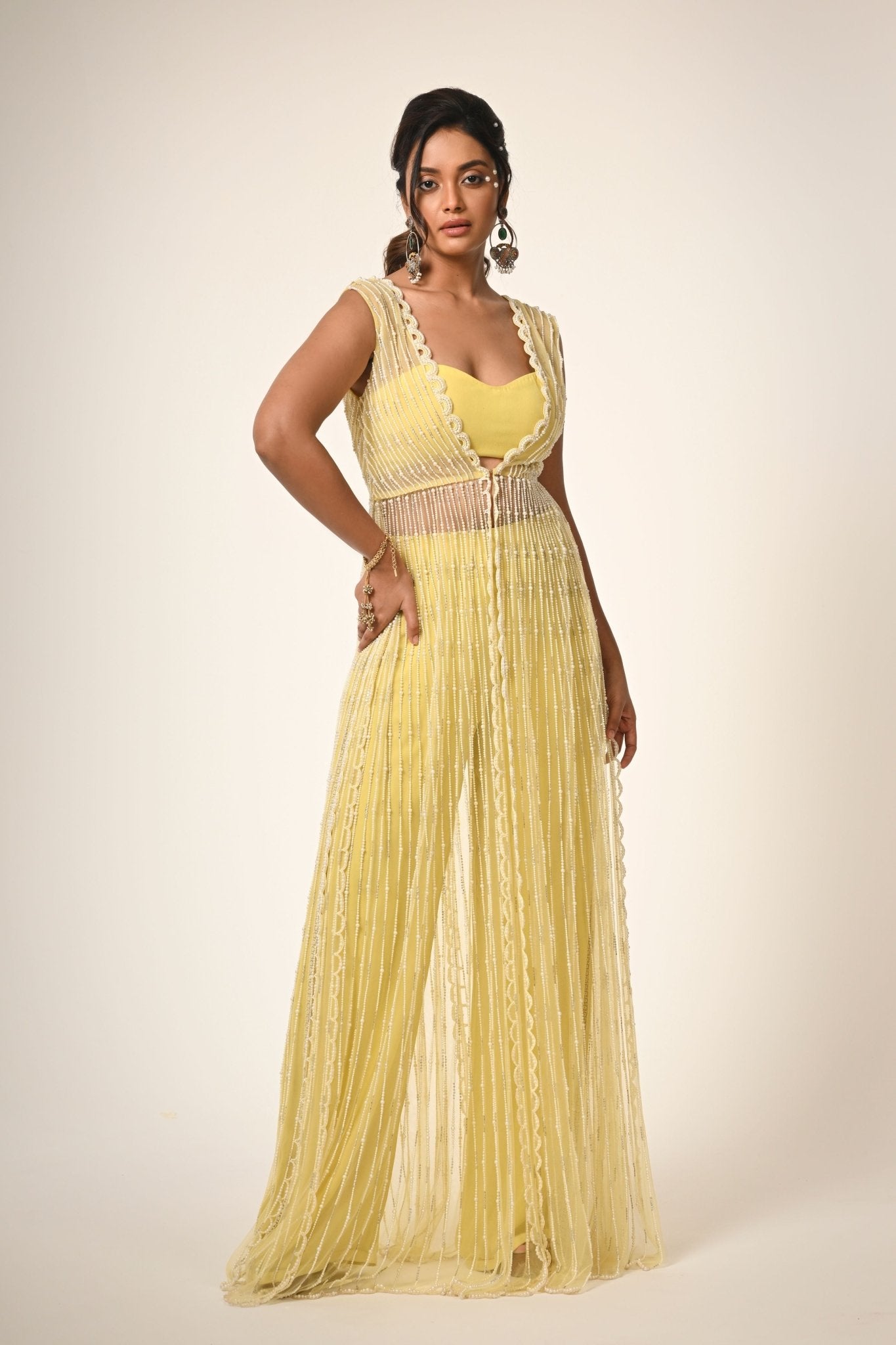 Pearl Cascade Jacket Set - Couture by Niharika - Elahe