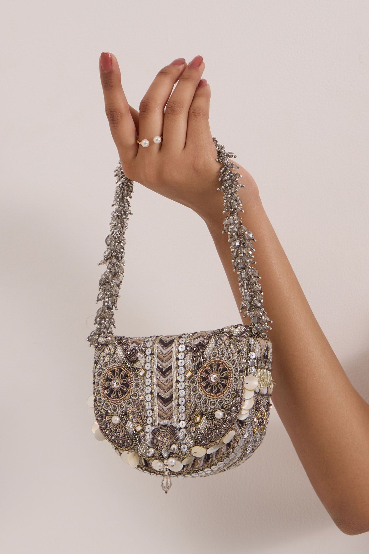 Rangrez Mini Vintage Silver Clutch