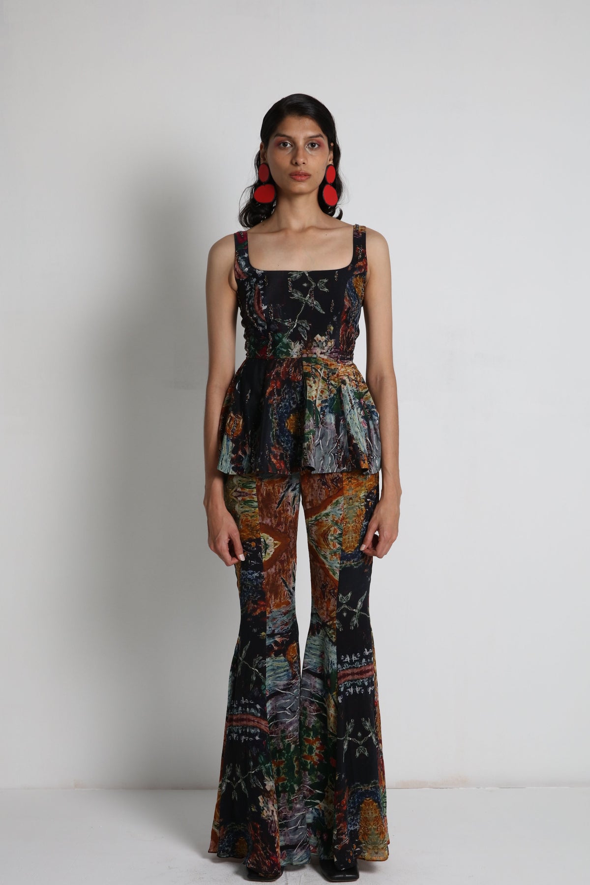 Multicolour Embroidered Sharara With Top