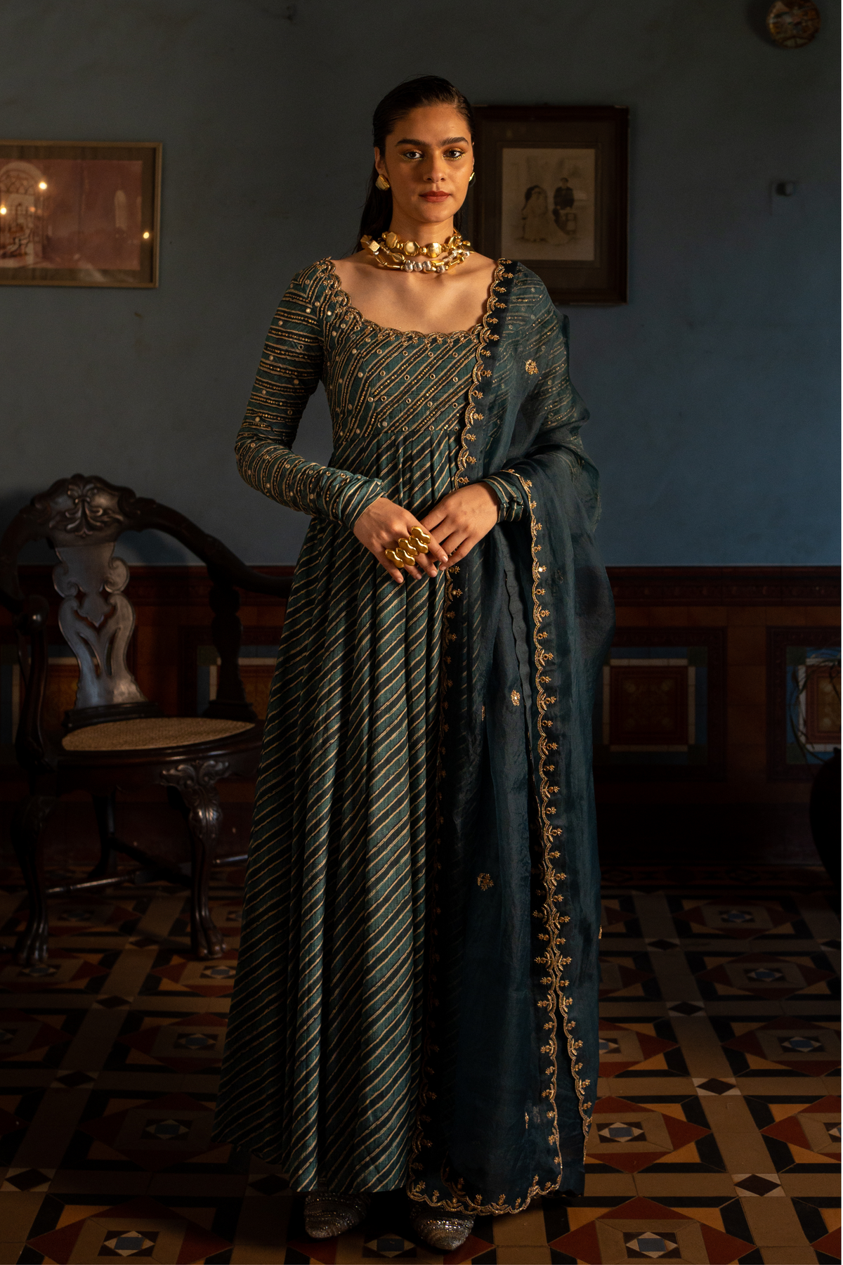 Lehriya Printed Anarkali Set