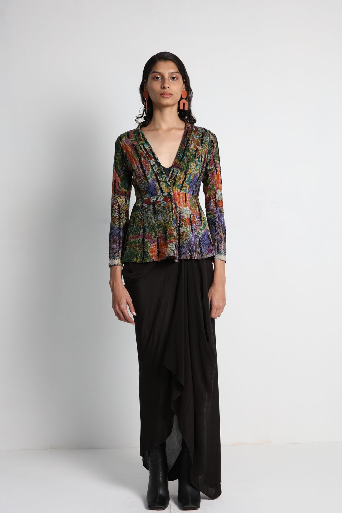 Multicolour Digital Printed Jacket Set