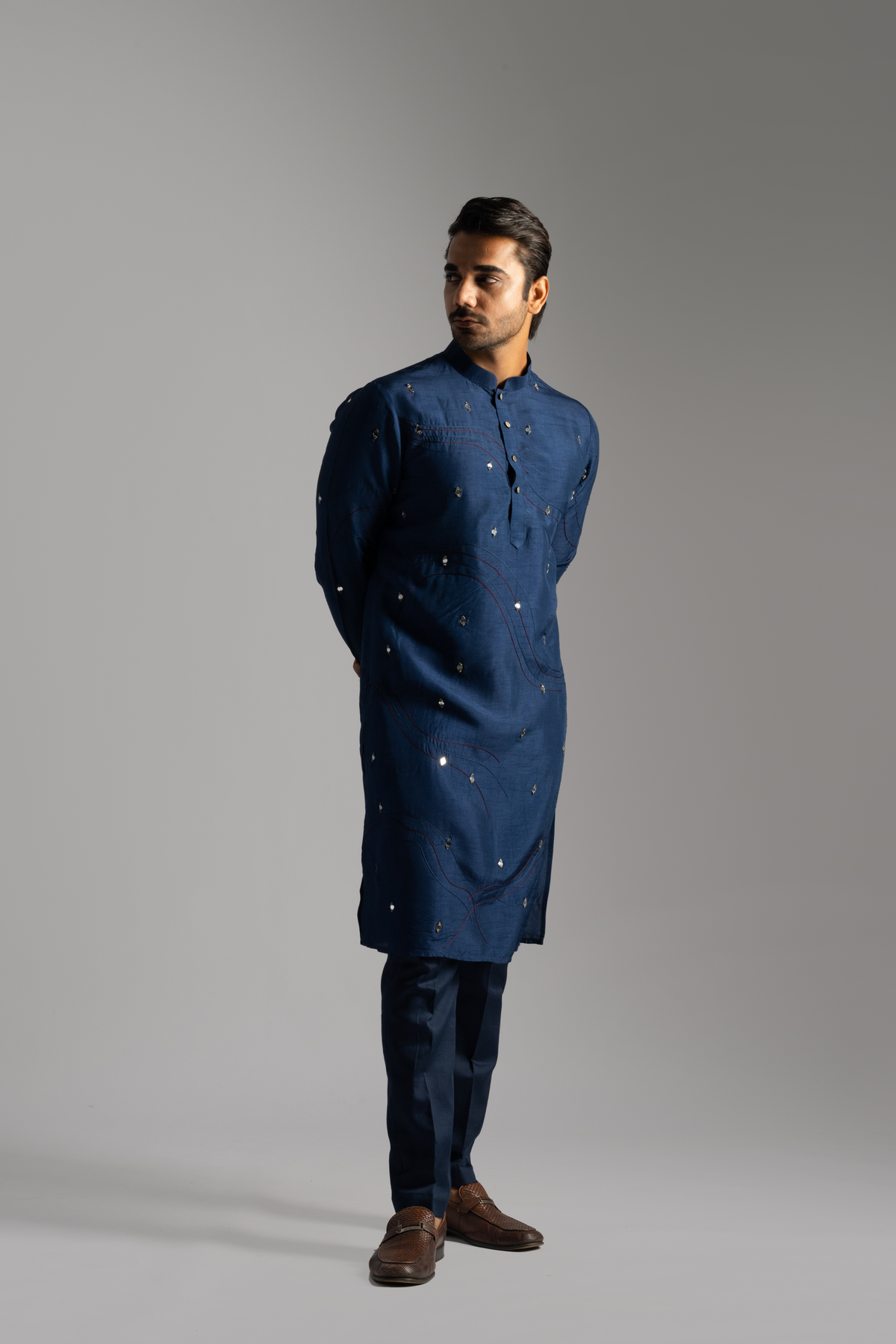 Navy Blue Kurta Set