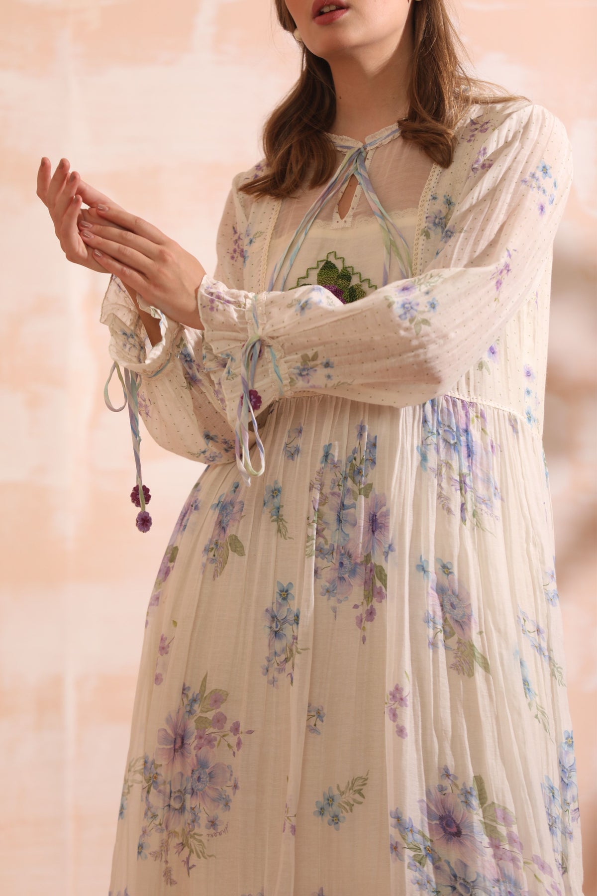 Blue Embroidered Dress
