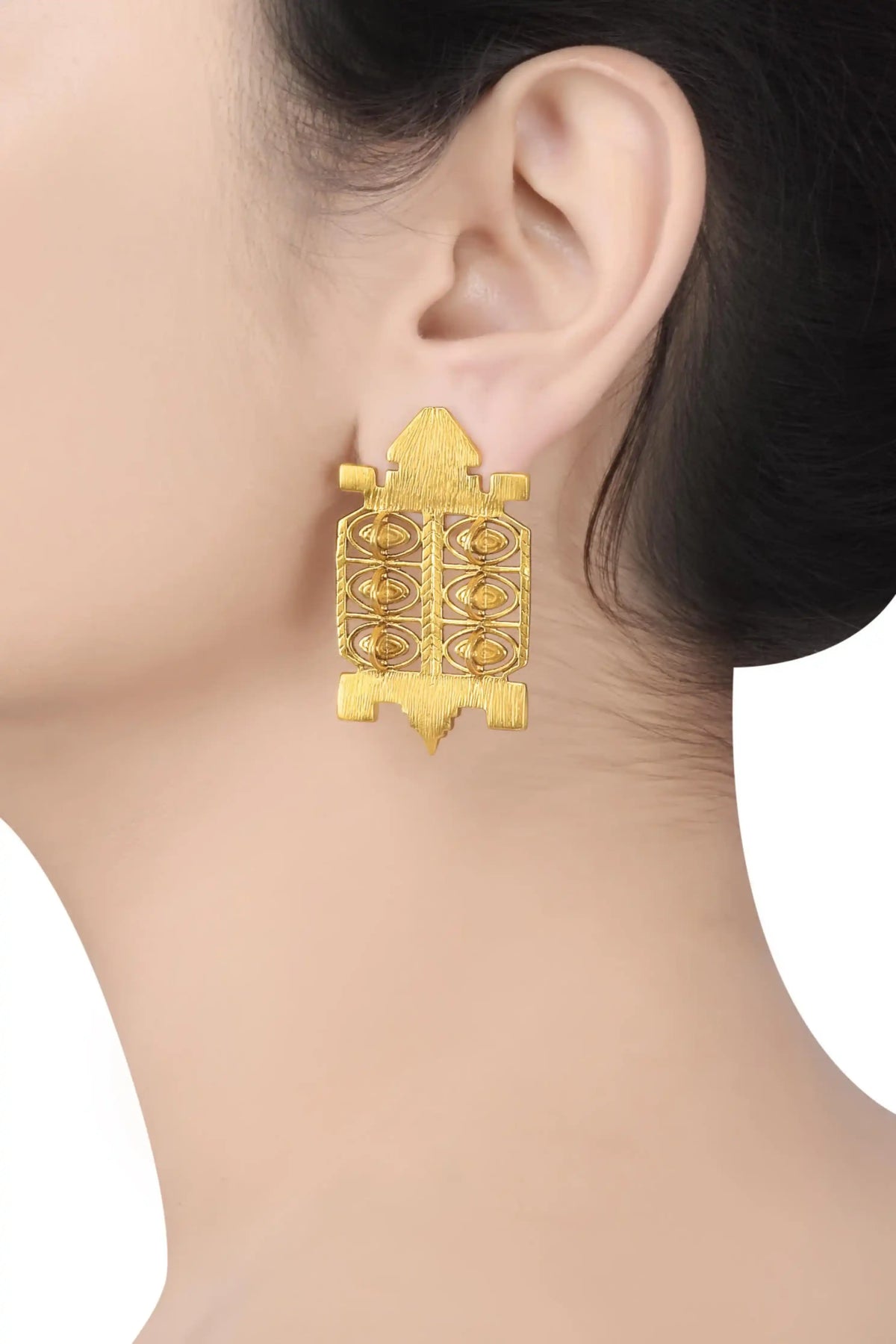 Gold Plated Tribal Turtle Earrings