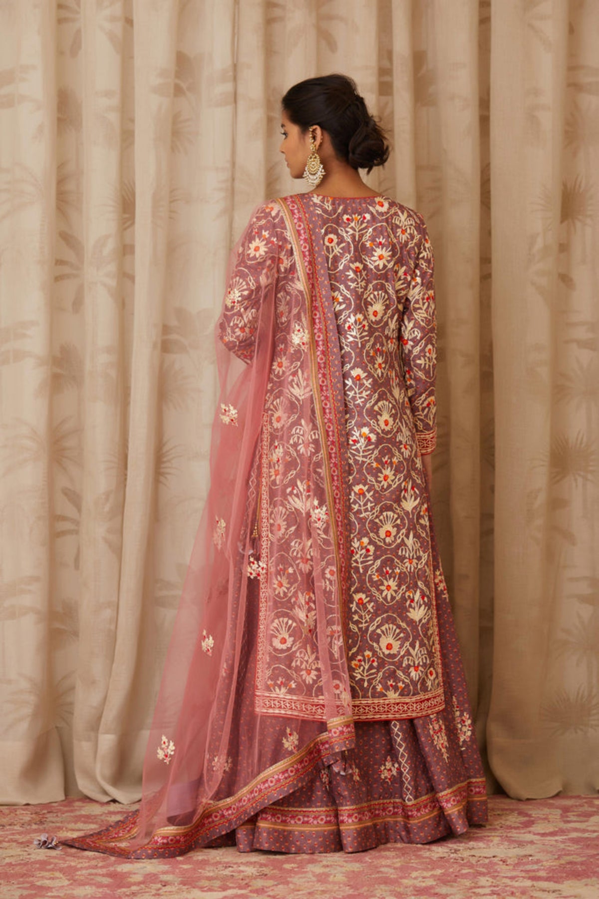 Lavender kurti lehenga set