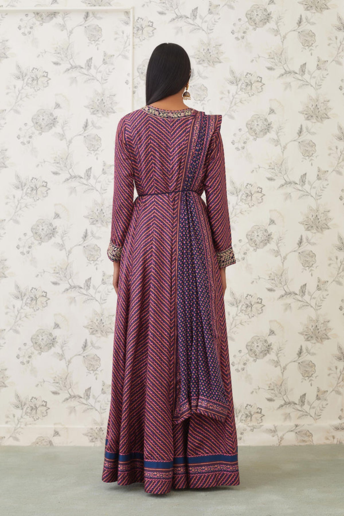 Zardozi embroidered anarkali set