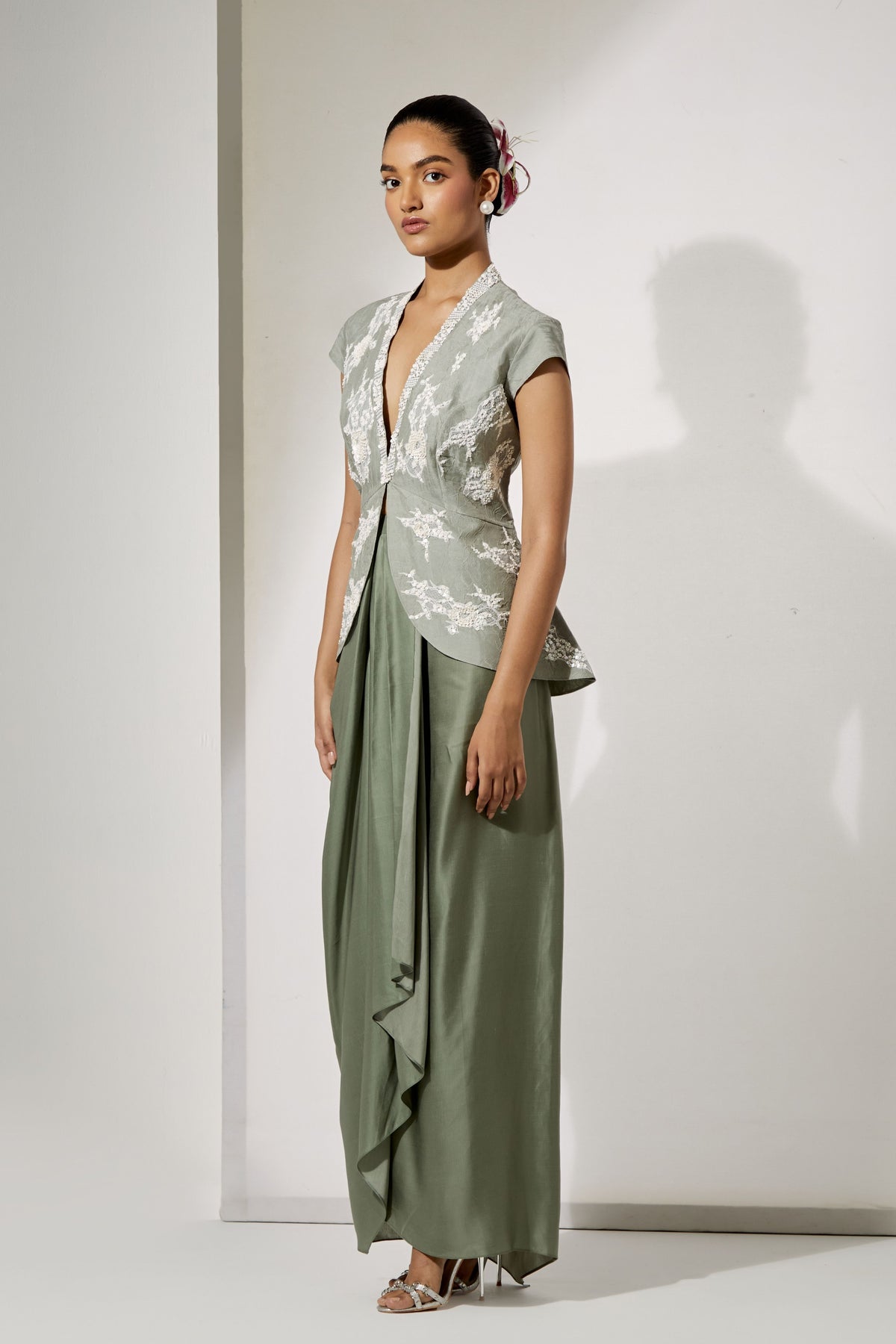 Sage Foil Skirt Set