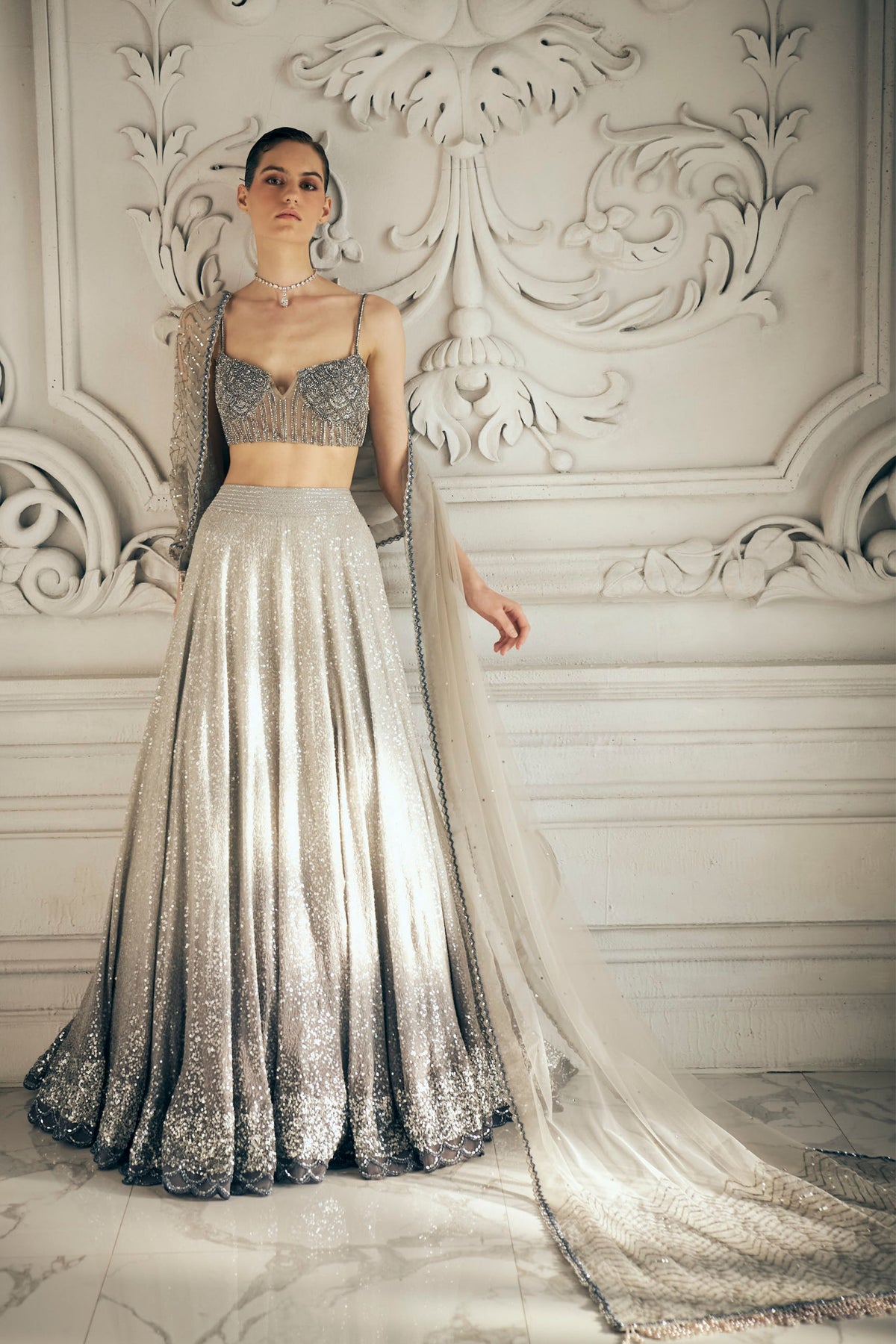 Grey Lehenga Set
