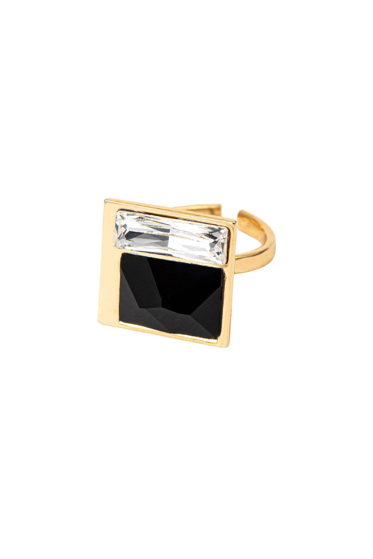 Fusion Crystal Ring - Black And White