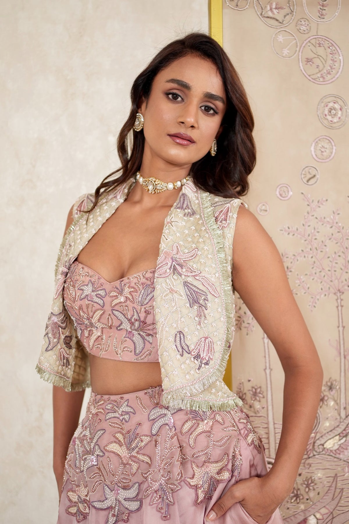 Akira Gilet With Kaneri Zanbaq Lehenga