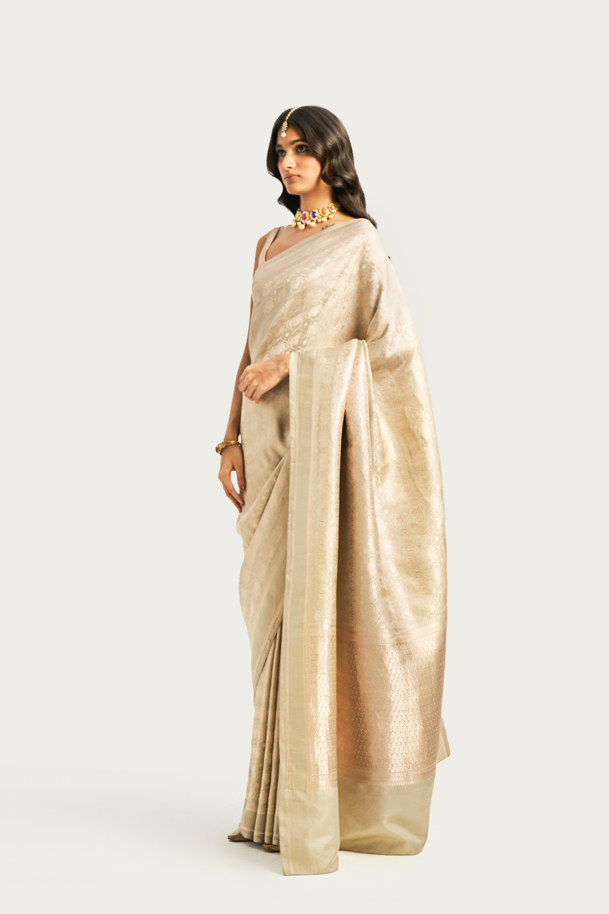 Malabar shadow grey saree