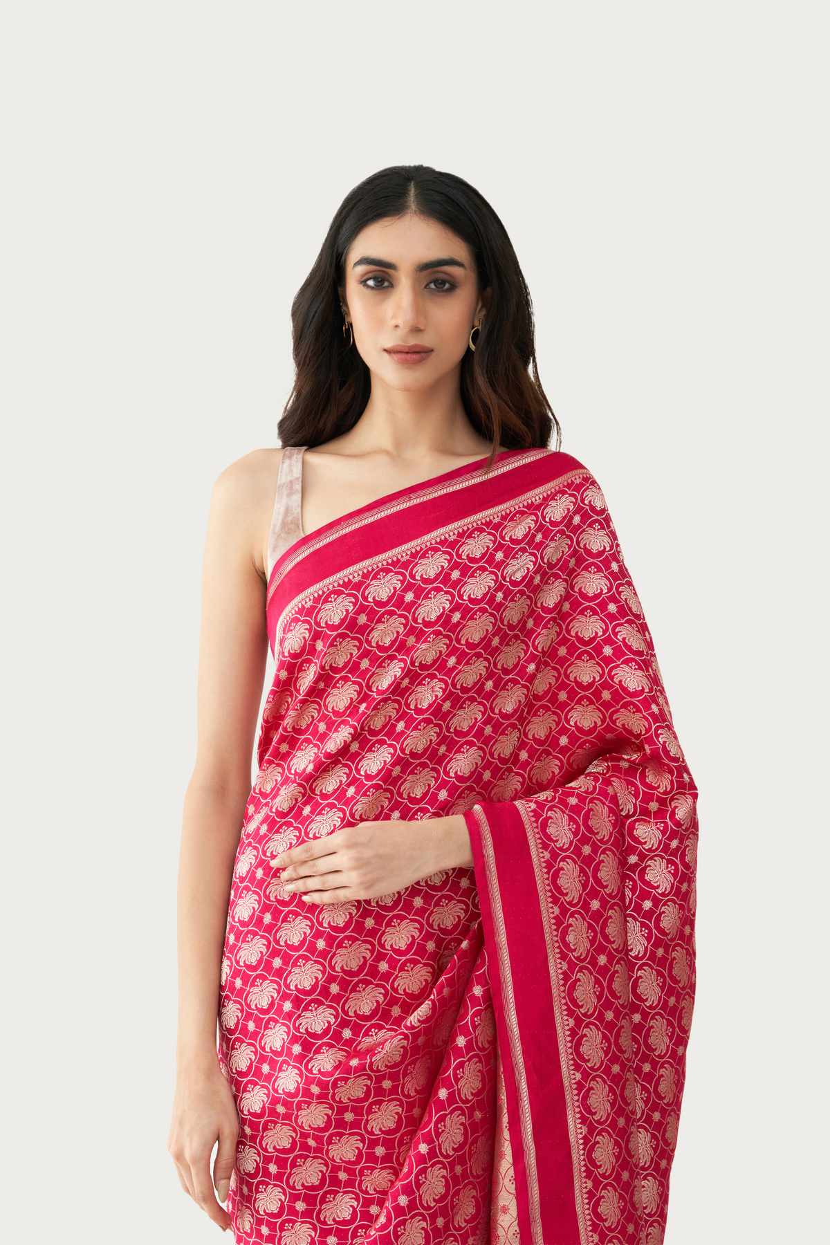 Malabar fuchsia saree