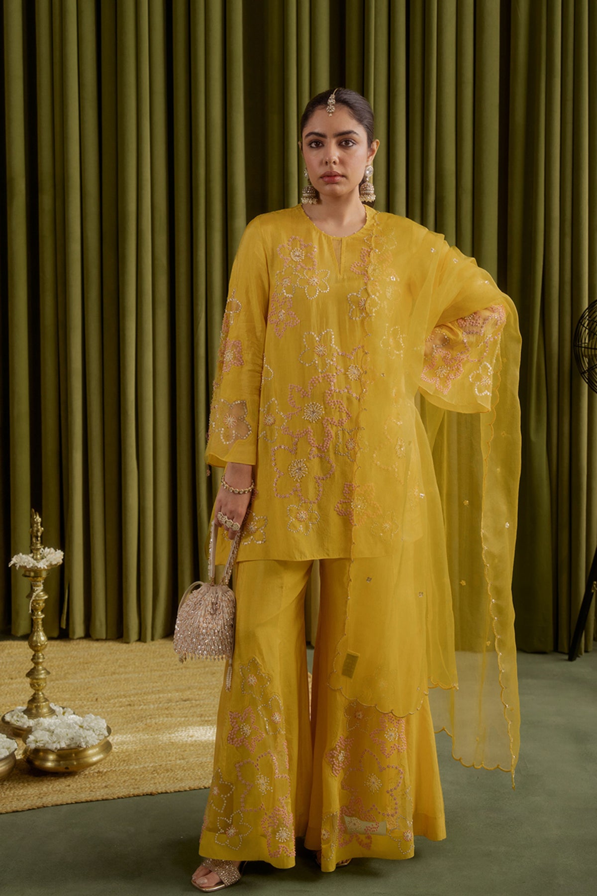 Mango Embroidered Sharara Set