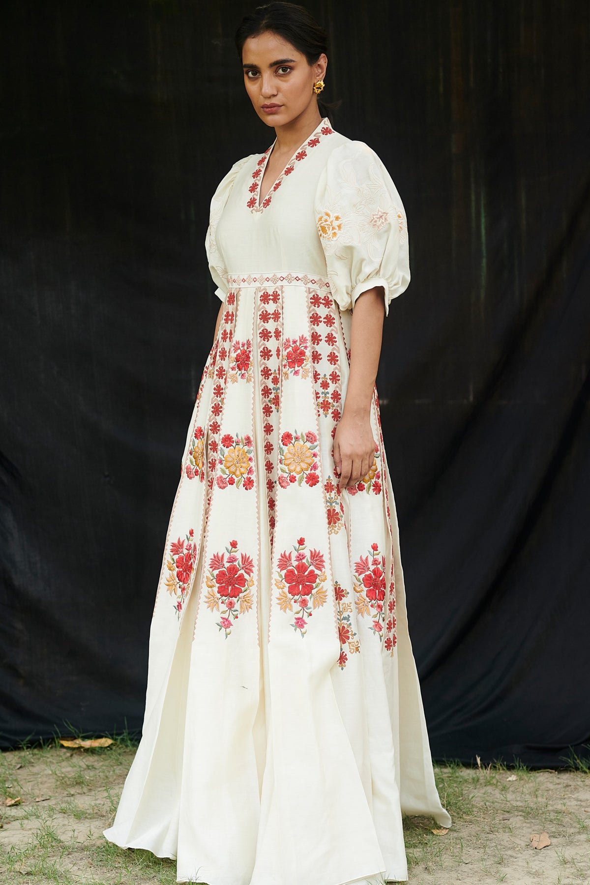 Chanderi pleated dress
