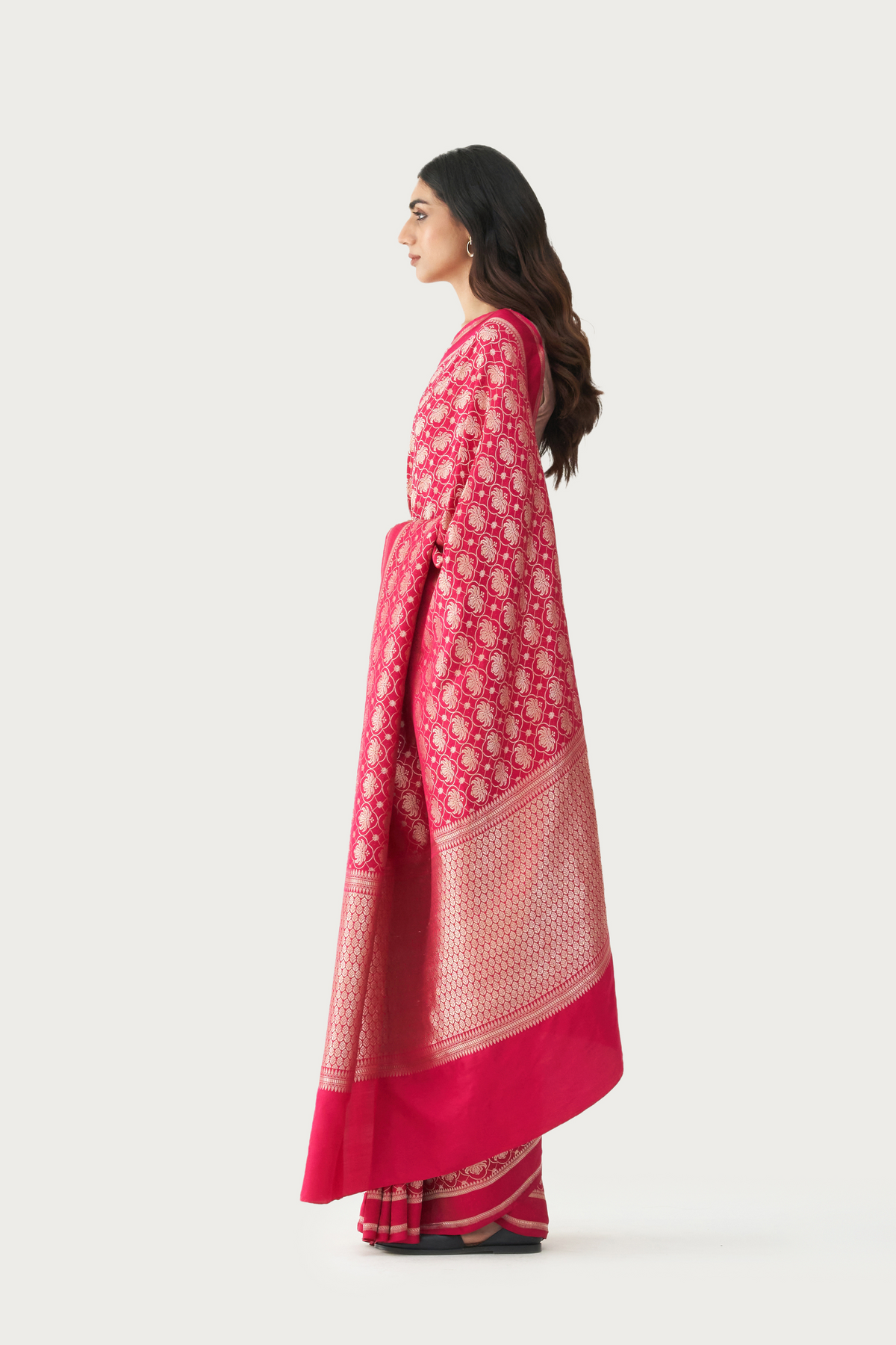 Malabar fuchsia saree