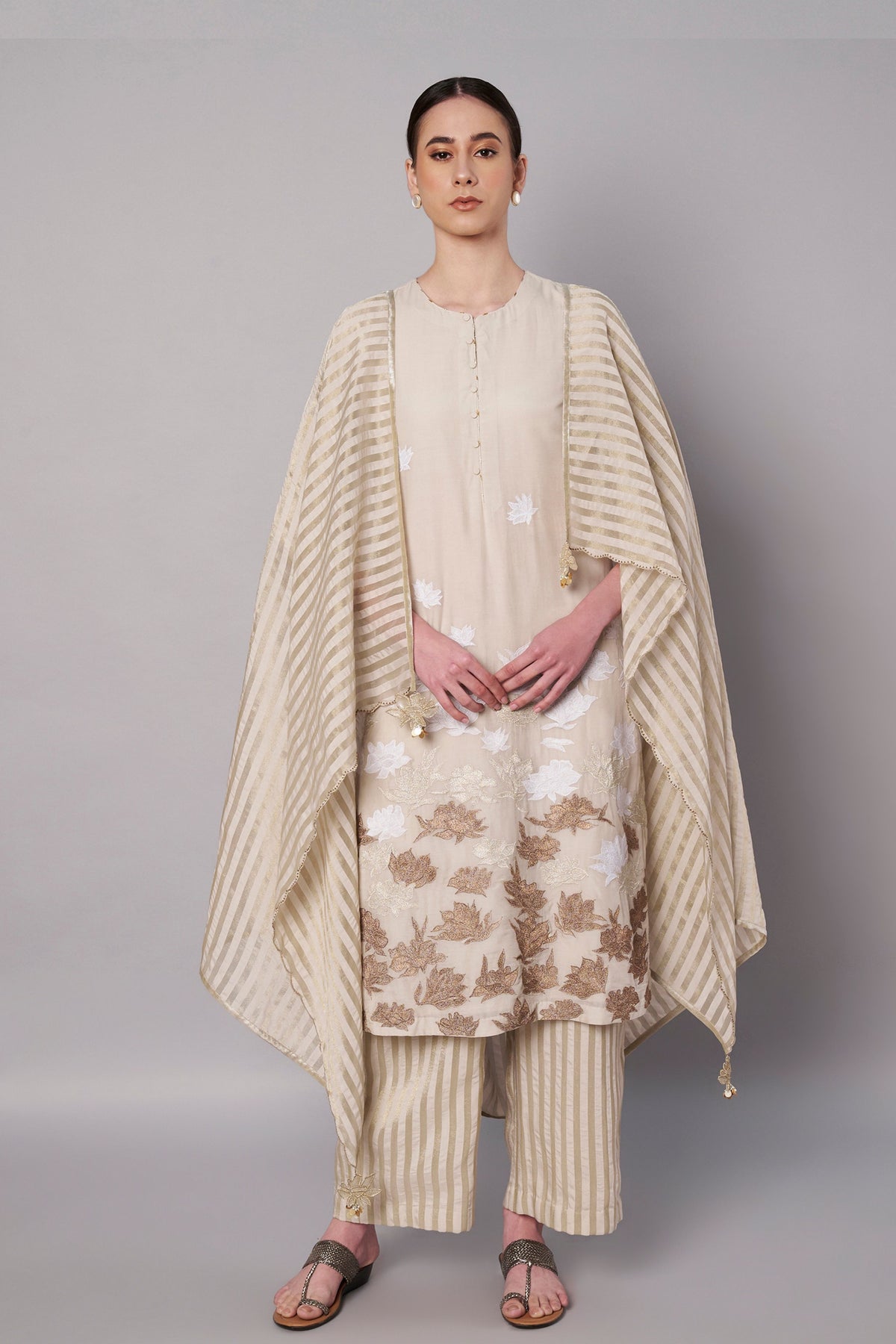 Petal Promise Ivory Kurta Set