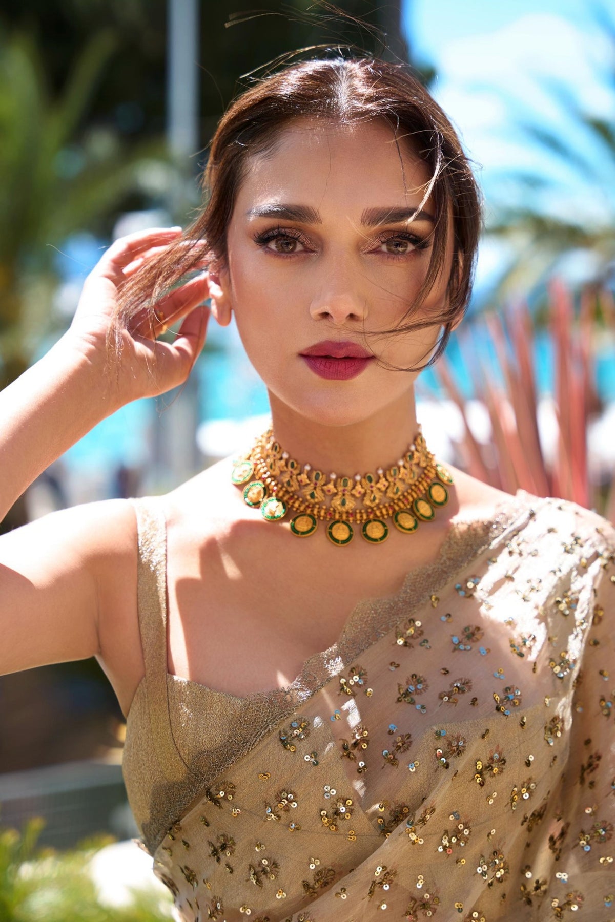 Aditi Rao in Jade by Monica And Karishma