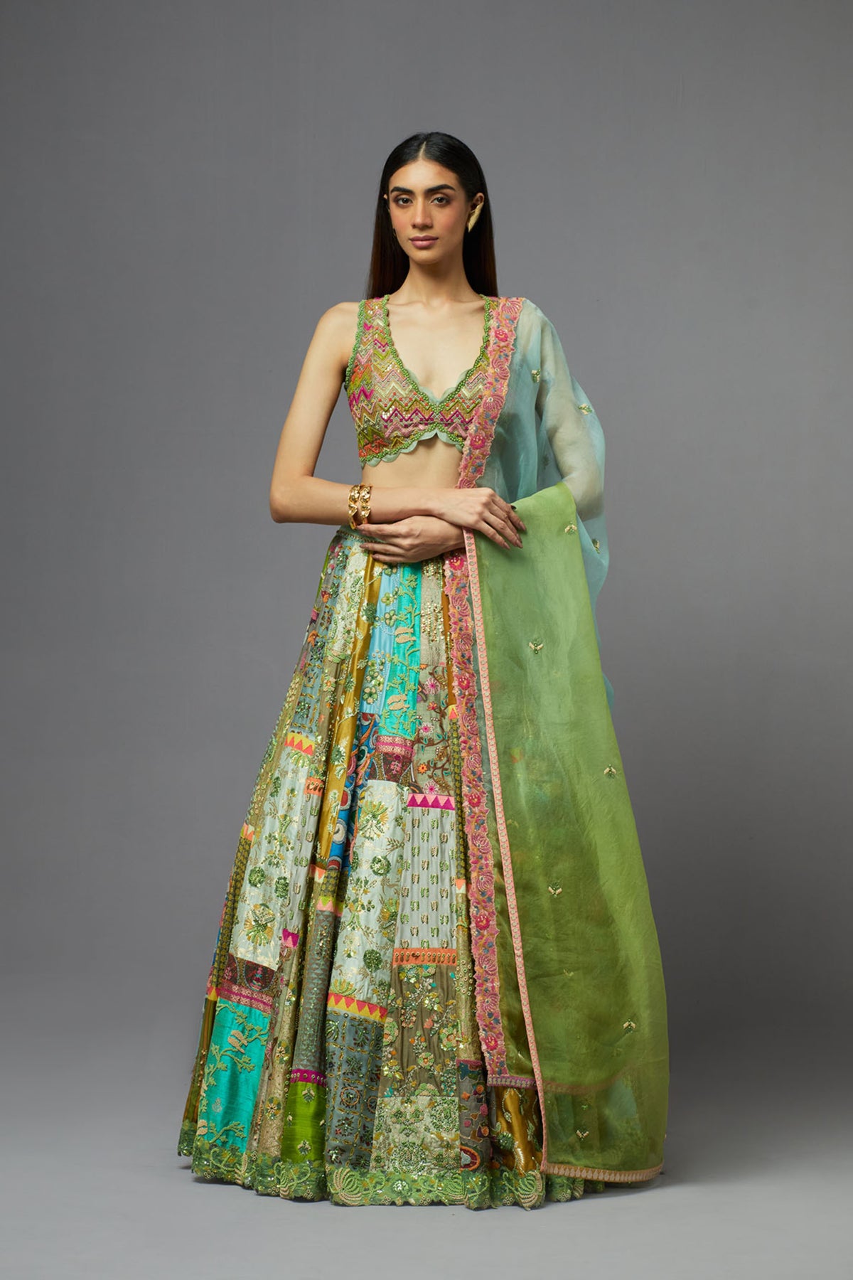Green Lehenga Set