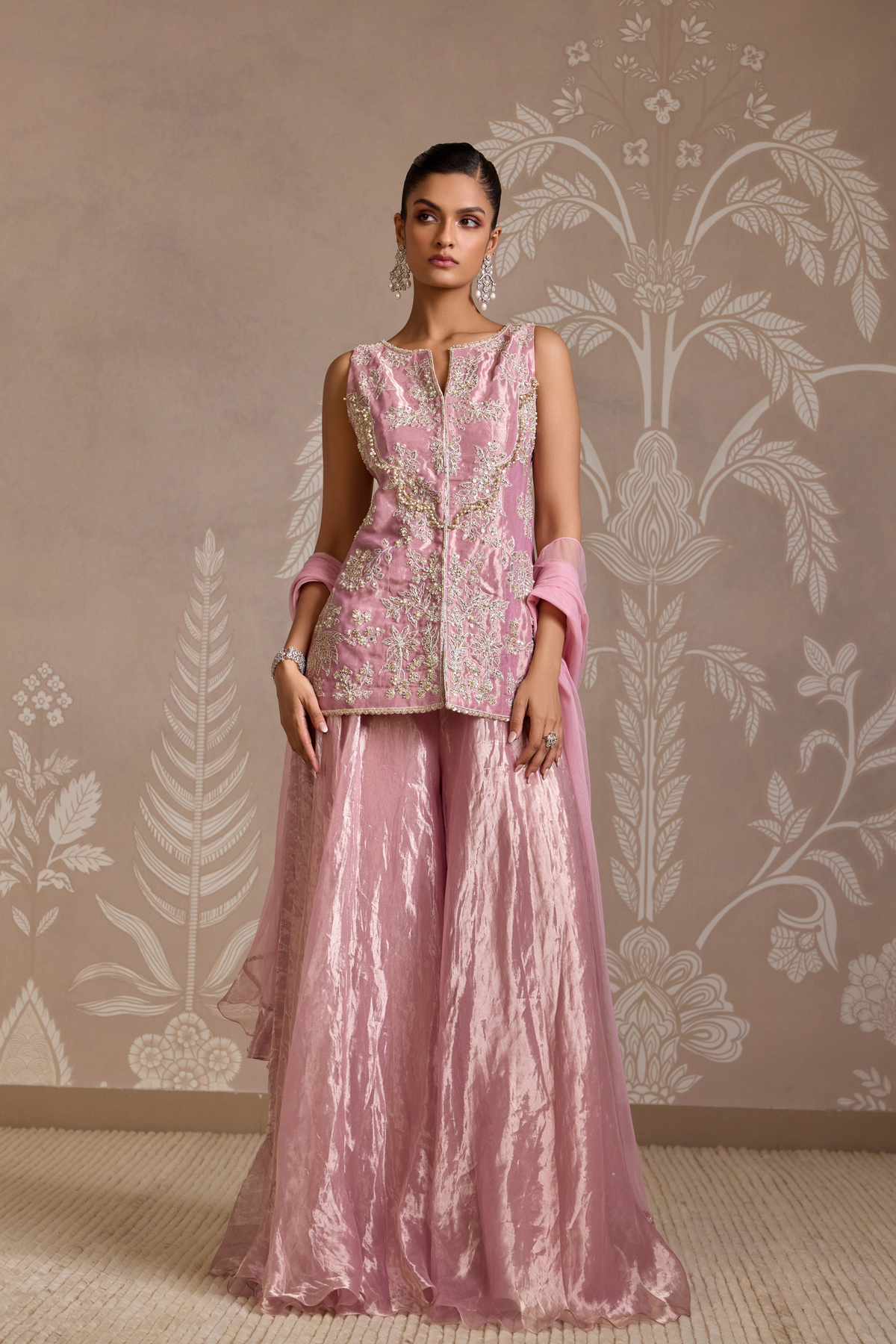 Lilac Gold Sharara Set