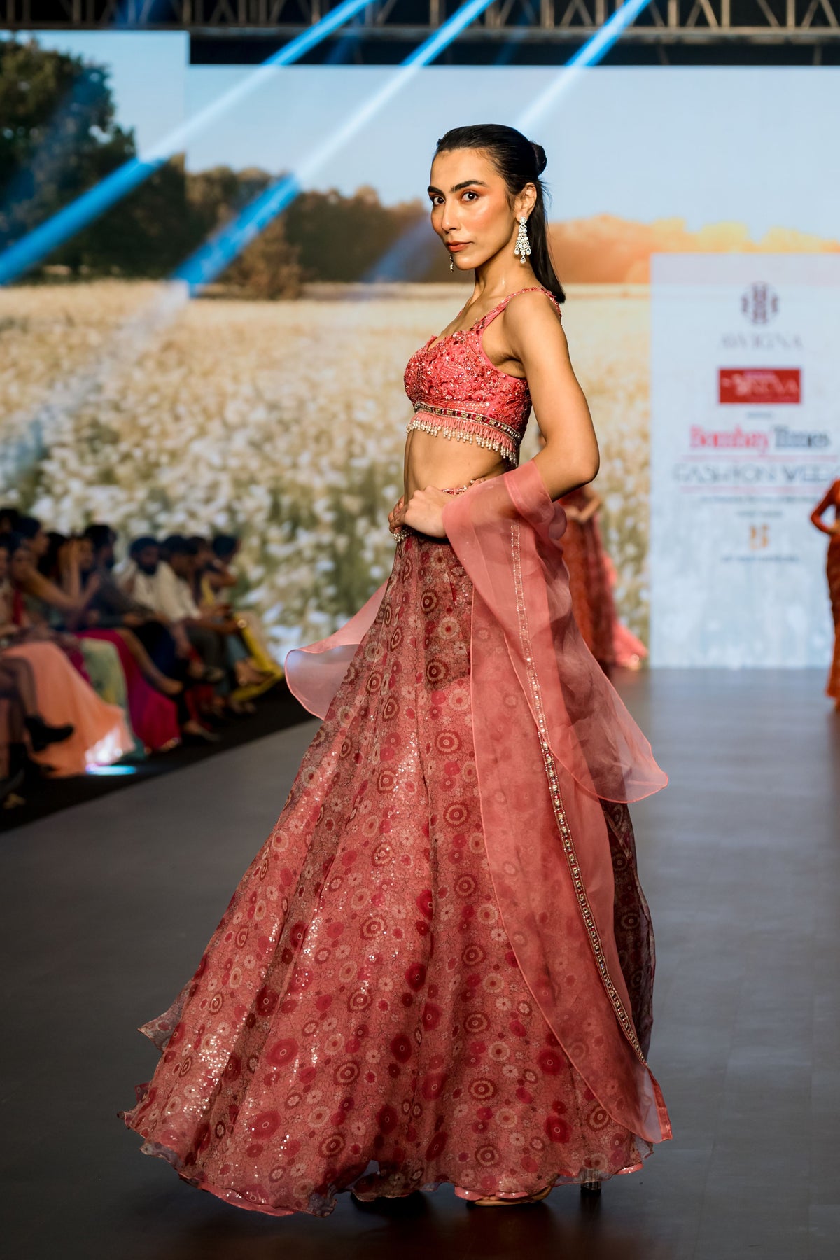 Pink Embroidered Lehenga Set