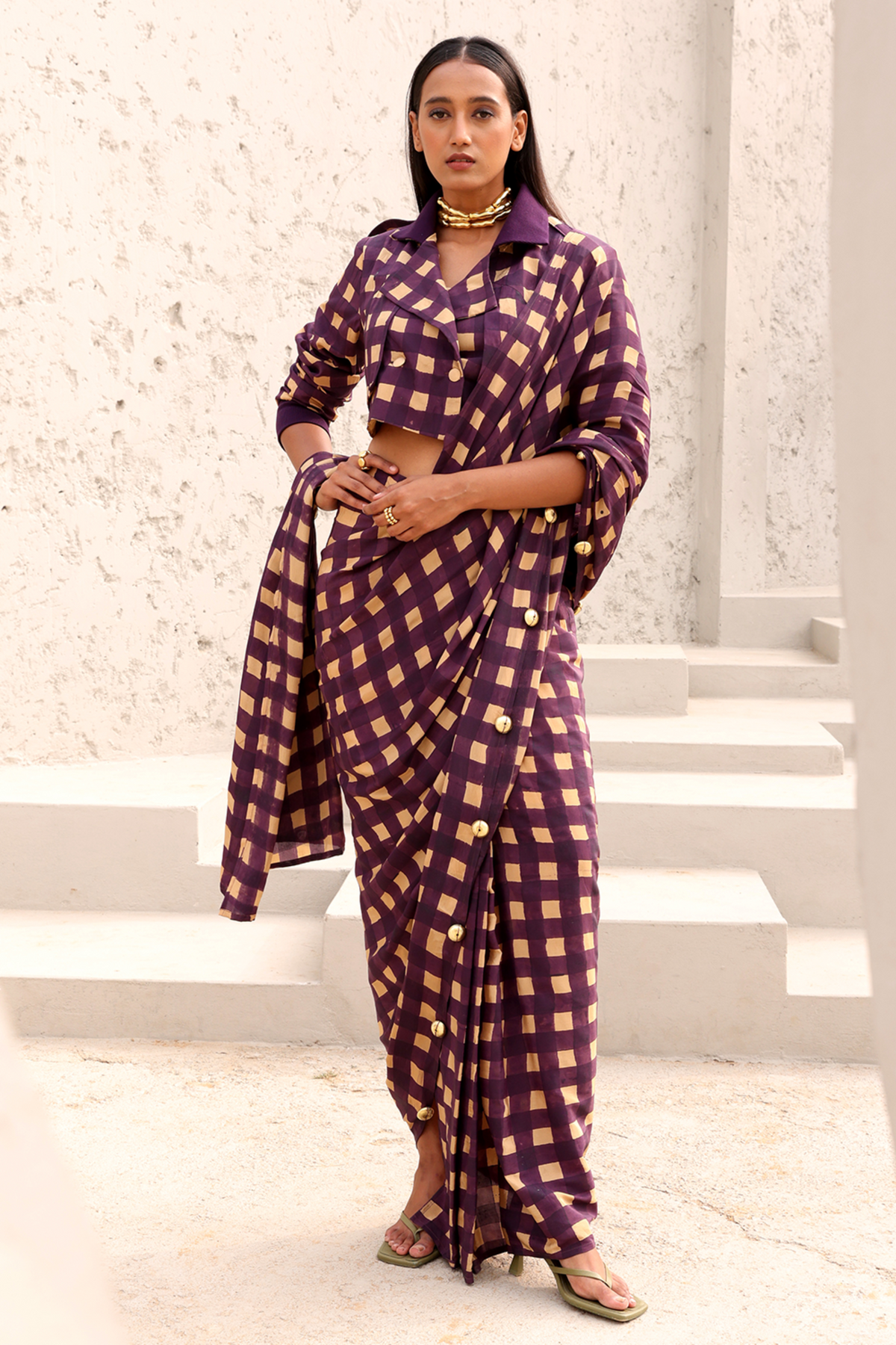 Jane Pre Draped Saree Set