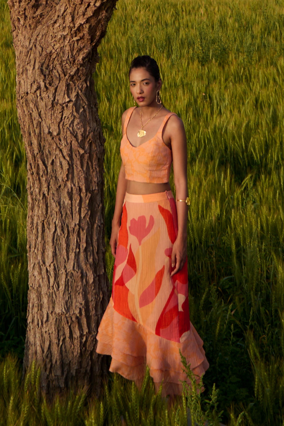 Peach Top and Skirt