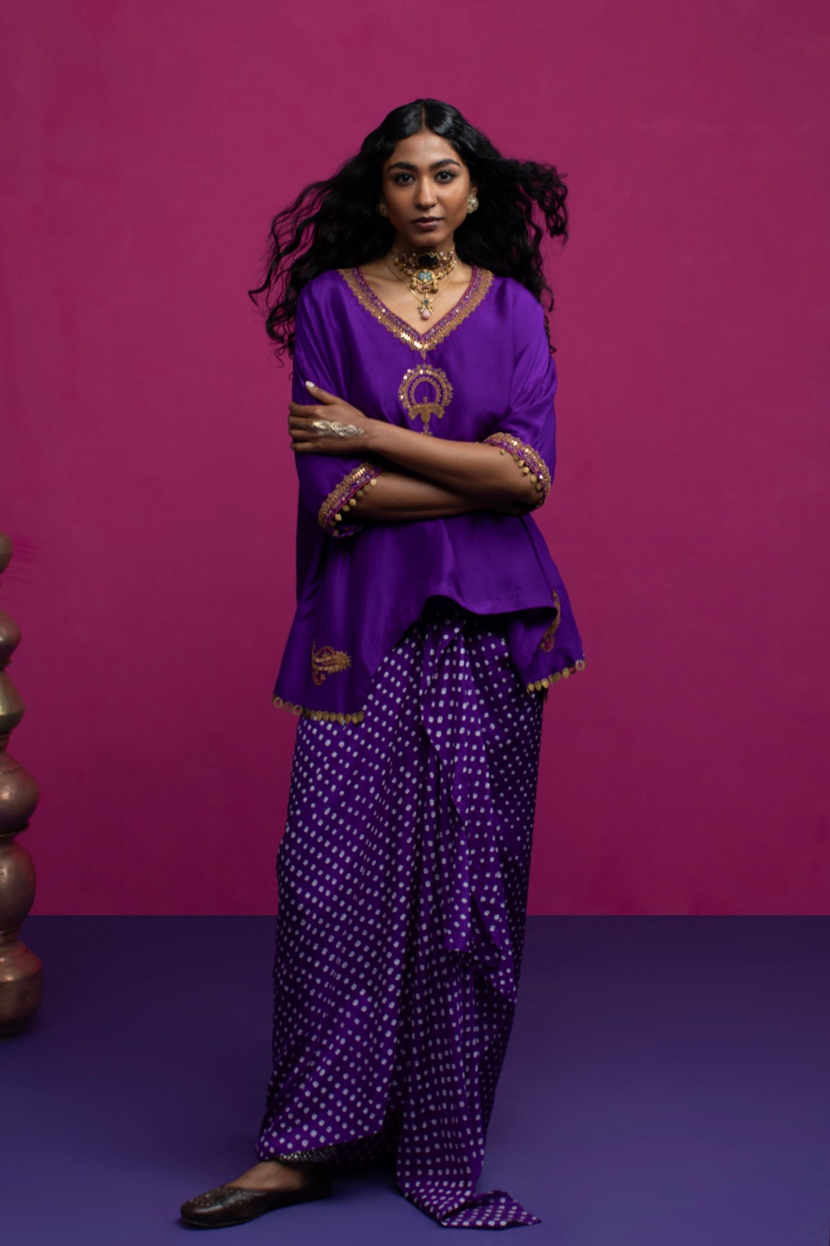 Peacock Paisley Kaftan Set