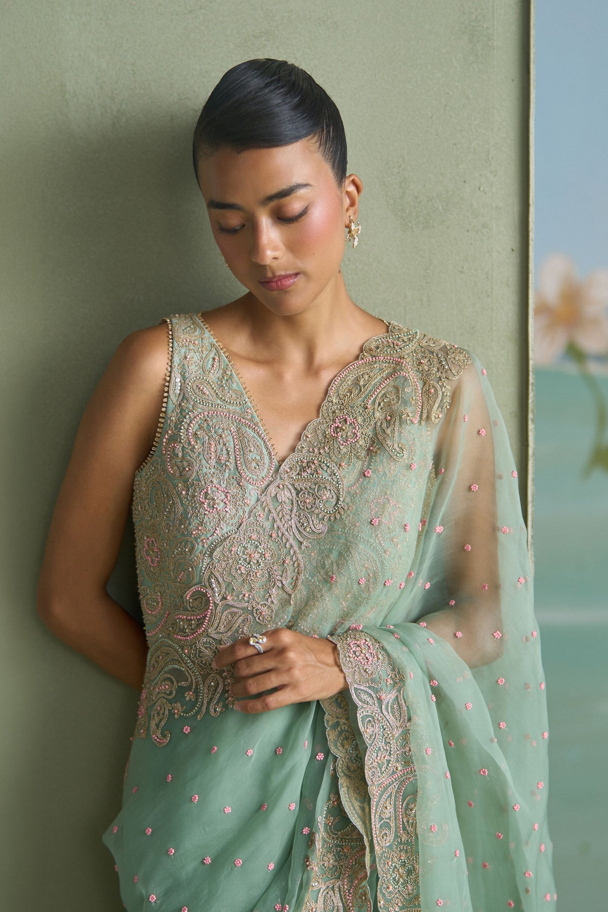 Vrinda Paisley Saree Set