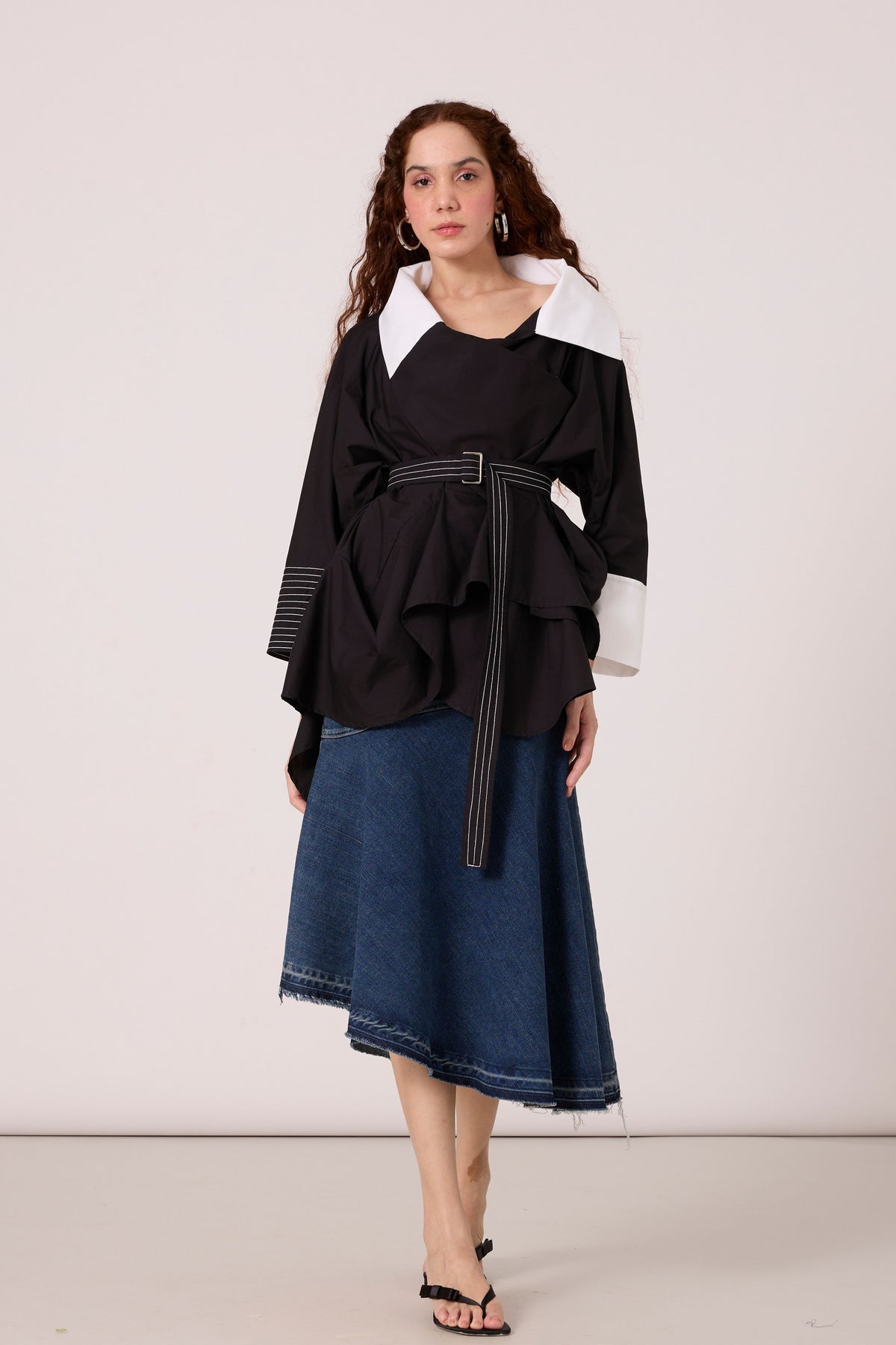 Ayaka Black and White Shirt