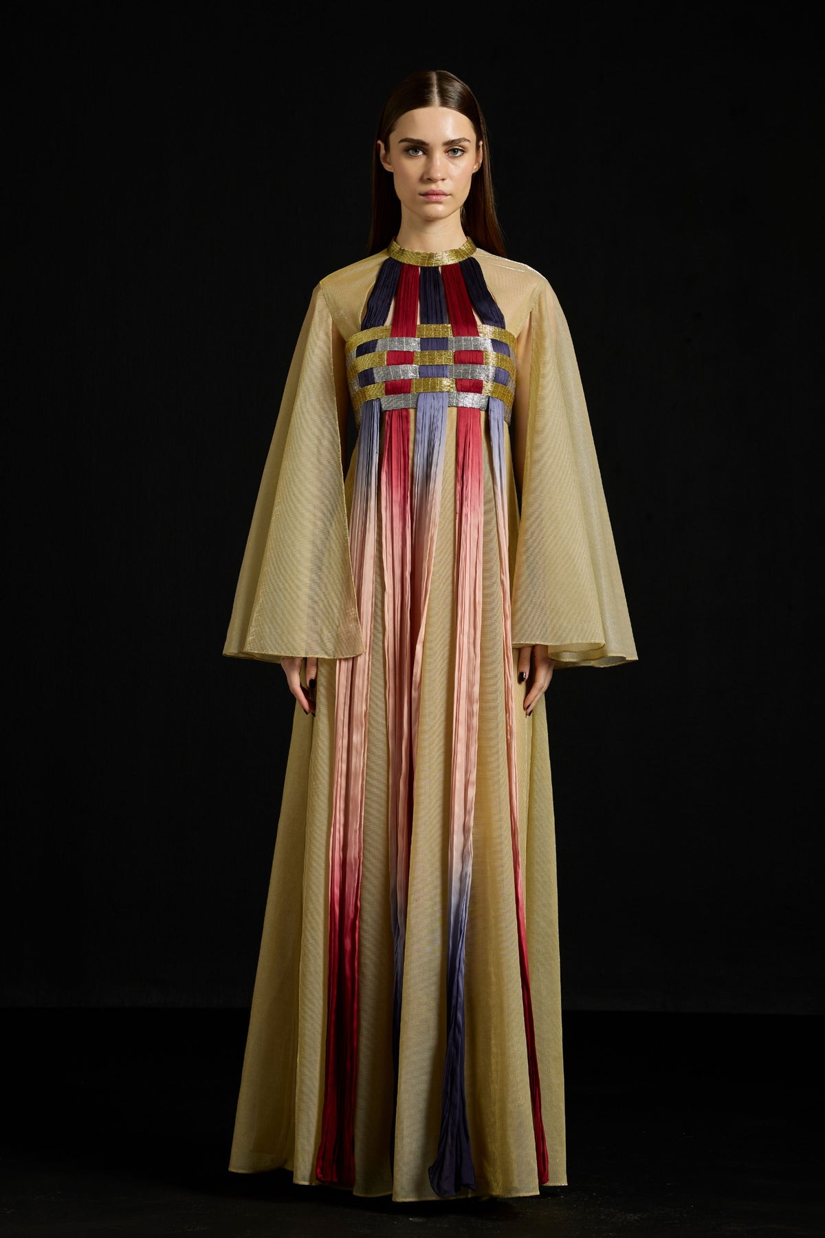 Interwoven Gradient Tulle Kaftan Dress